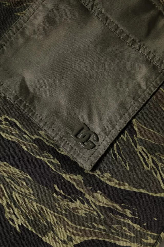 Pantalons joggers cargo en coton vert de Dolce & Gabbana, style décontracté avec poches latérales.