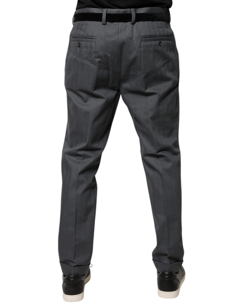 Pantalon de costume gris tapered de Dolce & Gabbana pour femme, coupe élégante et pantalon formel en tissu de qualité.