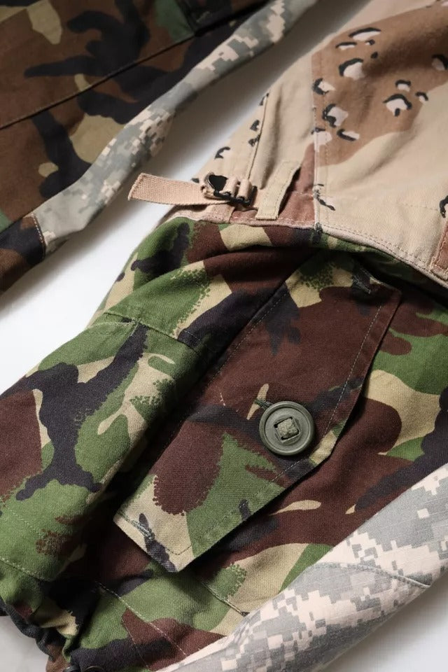 Pantalon cargo Dolce & Gabbana multicolore à patchwork camouflage, style décontracté et tendance.