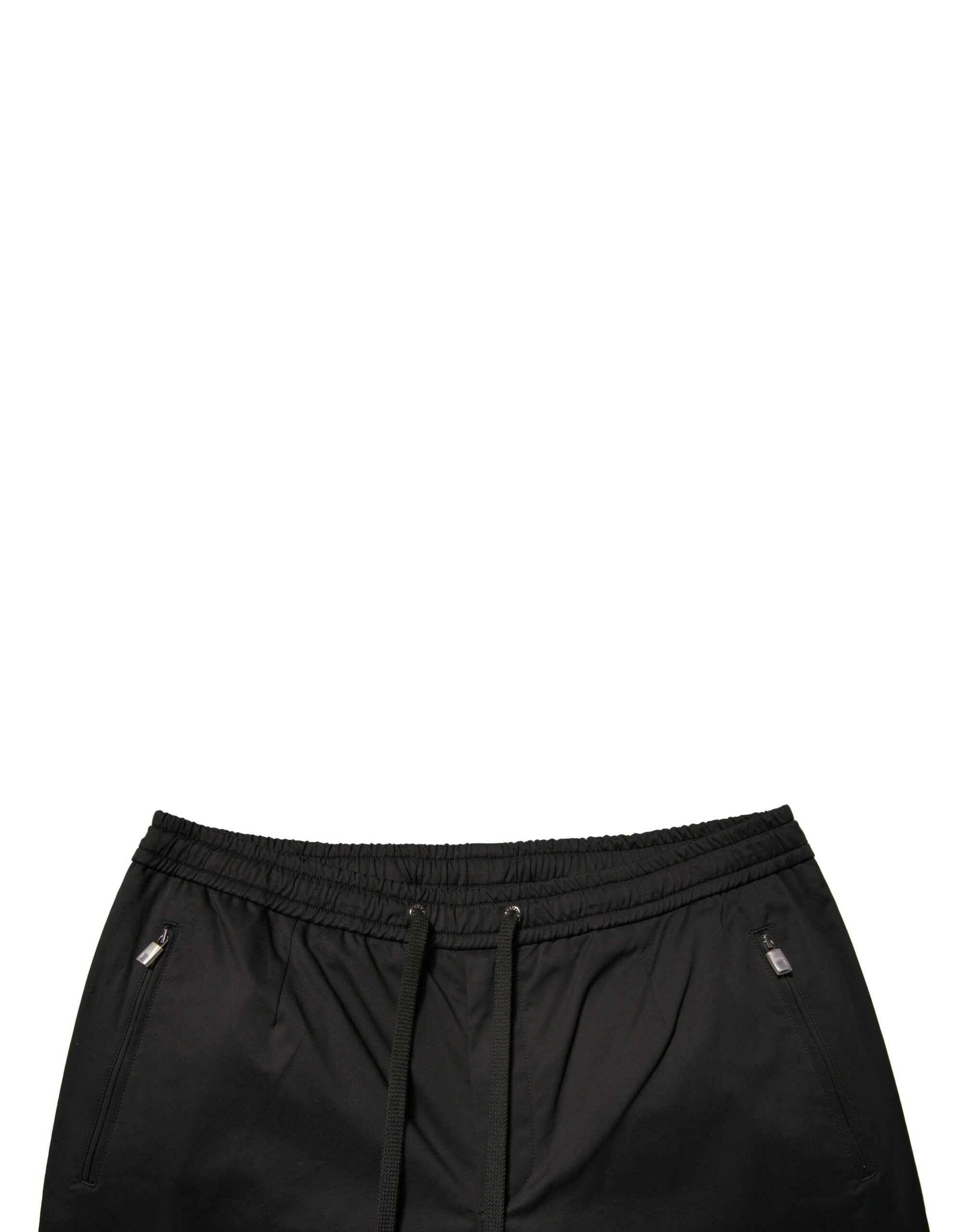 Pantalons de jogging Dolce & Gabbana en coton noir extensible, style décontracté et confortable pour homme.