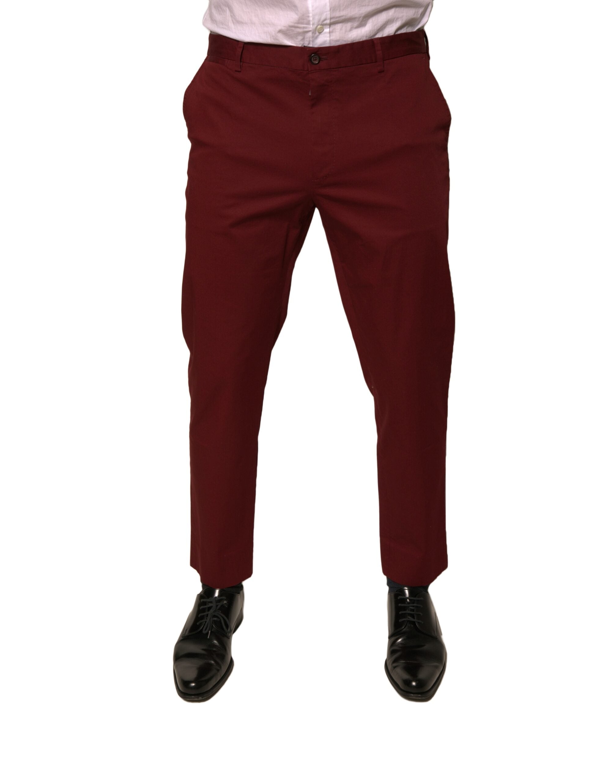 Pantalon homme skinny en coton marron de Dolce & Gabbana, style élégant pour dress code formel.