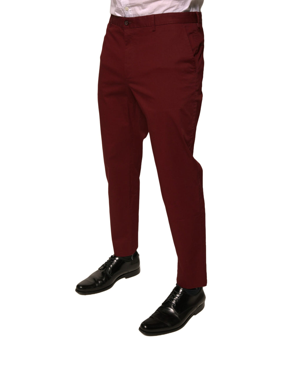 Pantalon homme skinny en coton bordeaux de Dolce & Gabbana, pantalon habillé élégant pour hommes.