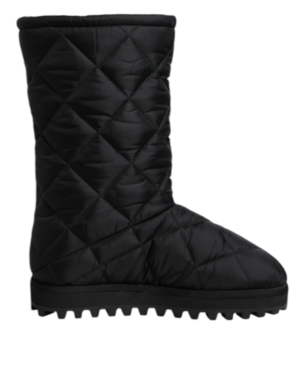 Bottes d'hiver mi-mollet en polyester noir de Dolce & Gabbana, avec rembourrage, pour femmes.