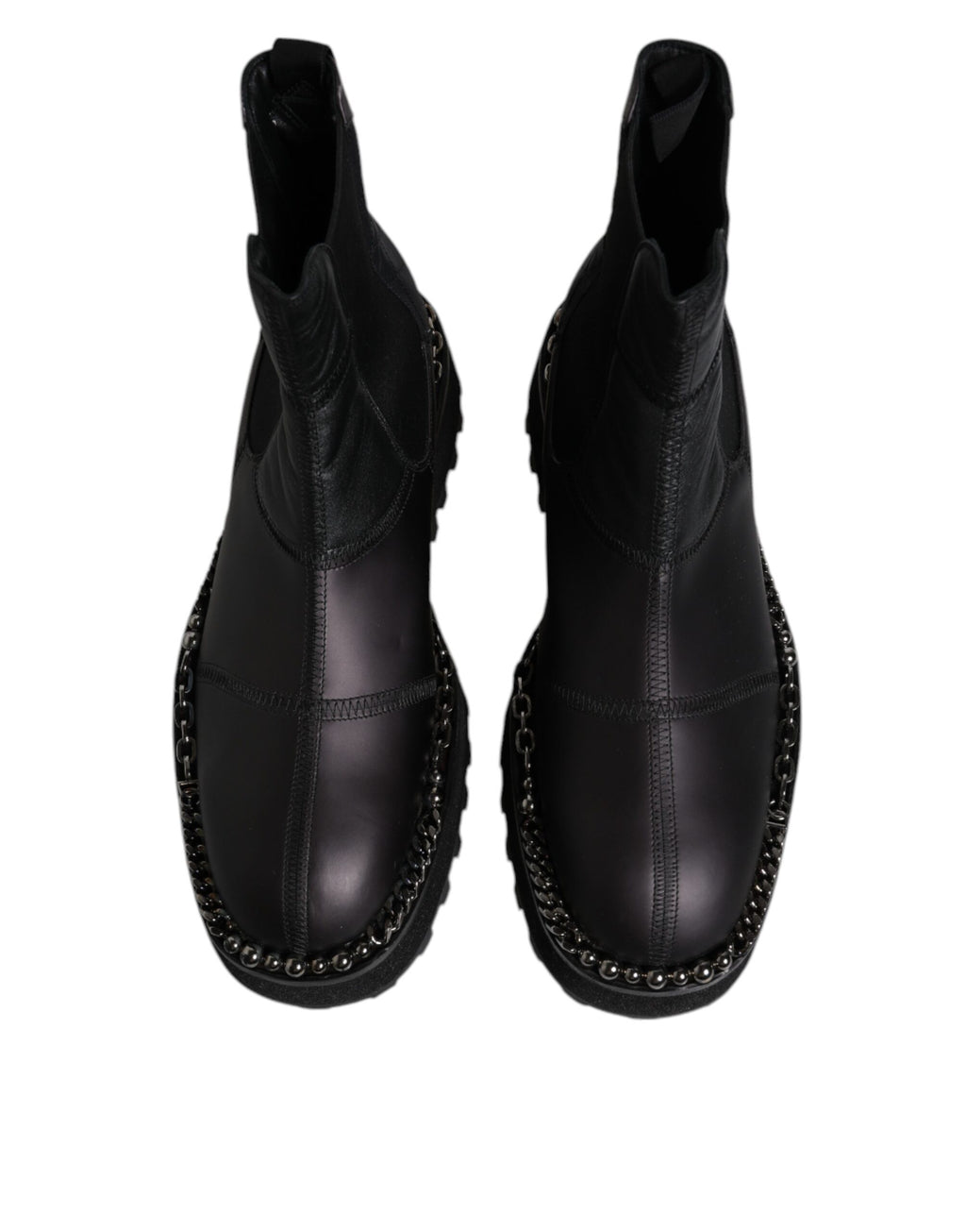 Bottes Chelsea noires en cuir Dolce & Gabbana, chaussures à enfiler élégantes et tendance pour homme.