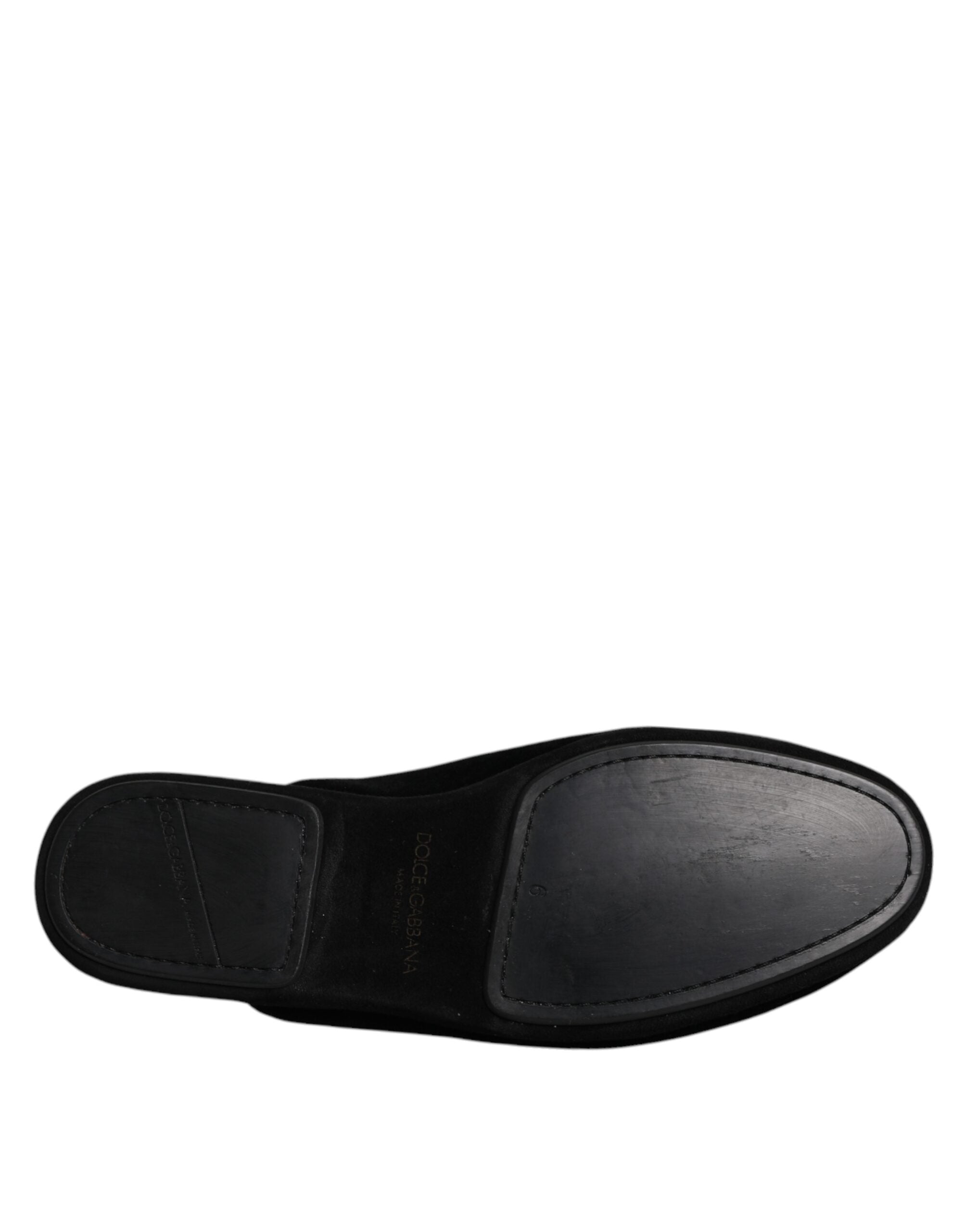 Chaussures Dolce & Gabbana en velours noir, slippers plates en viscose, chaussures décontractées élégantes pour femmes