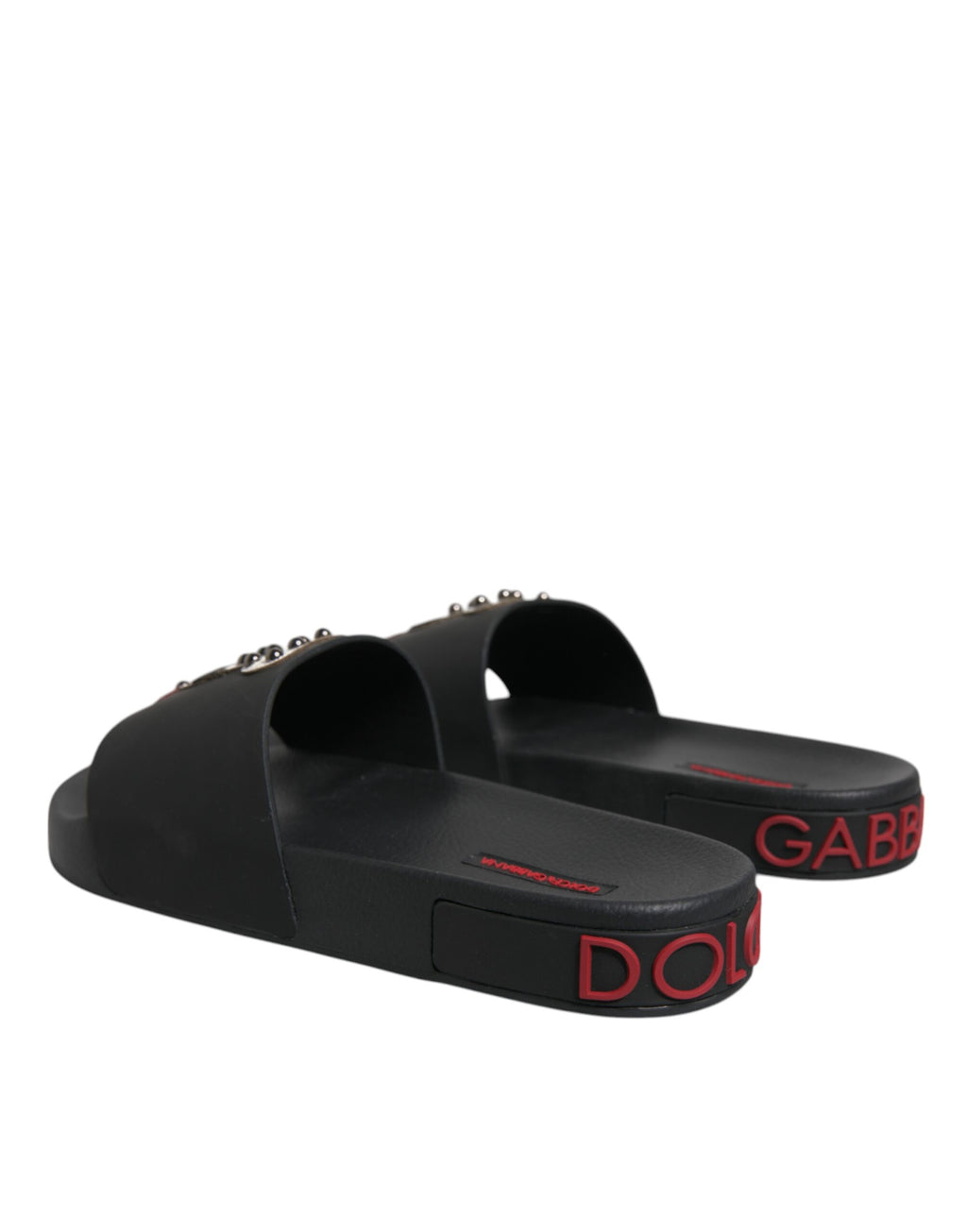 Sandales Dolce & Gabbana en cuir noir pour la plage, chaussures confortables et élégantes pour l'été.