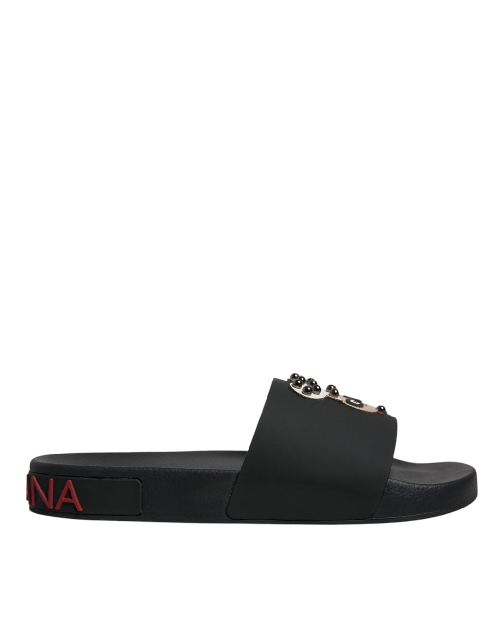 Sandales Dolce & Gabbana en cuir noir pour plage, chaussures confortables et élégantes pour l'été.