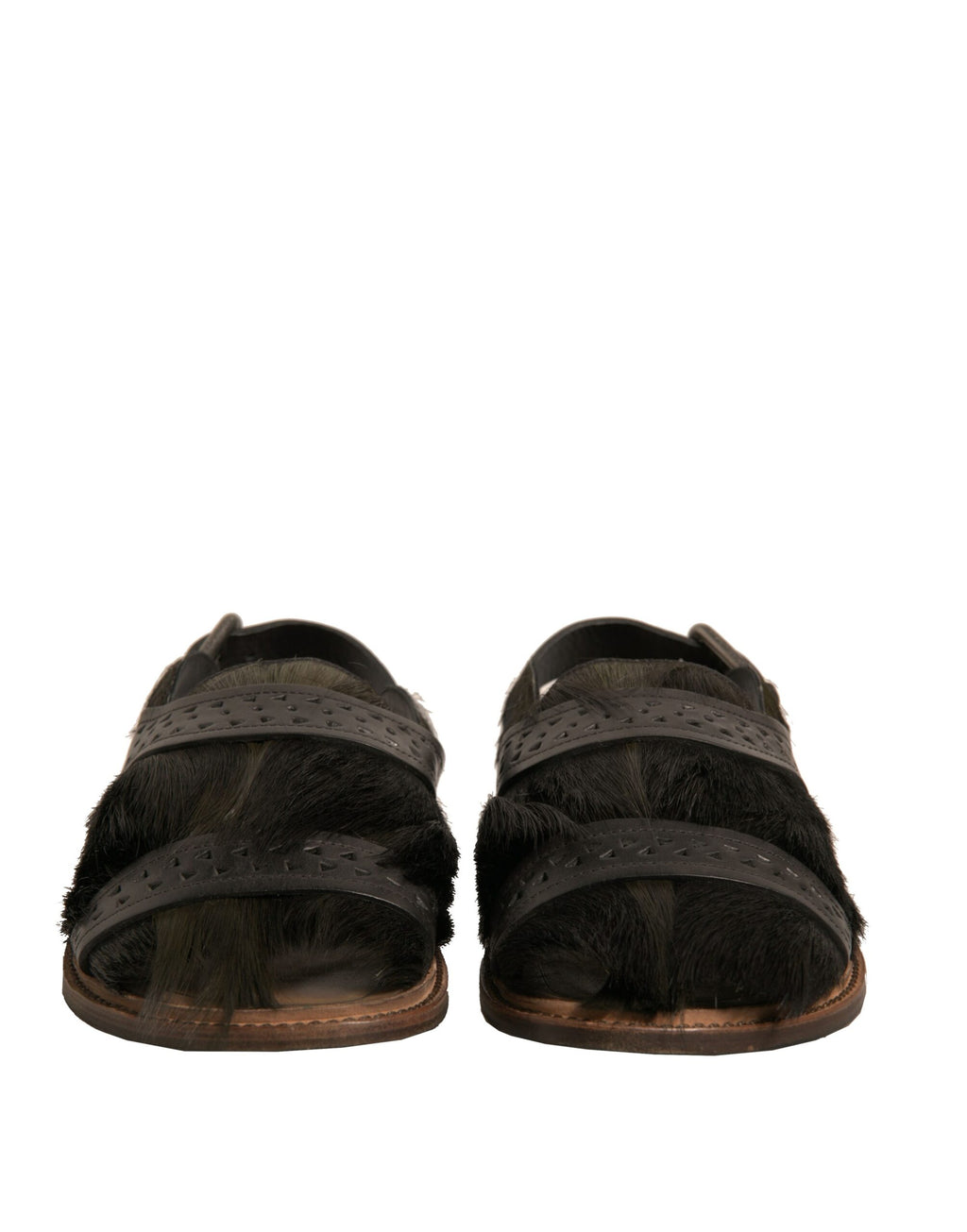 Sandales plates en cuir vert Gazelle de Dolce & Gabbana, chaussures élégantes et confortables pour femmes.