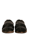 Sandales plates en cuir vert Gazelle de Dolce & Gabbana, chaussures élégantes et confortables pour femmes.