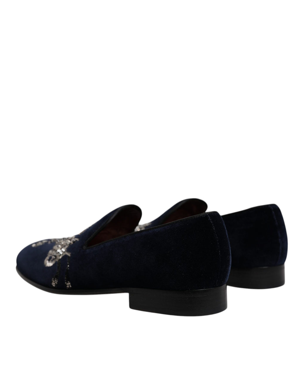 Chaussures Richelieu en velours noir Dolce & Gabbana avec motifs floraux, style élégant et sophistiqué pour femmes.