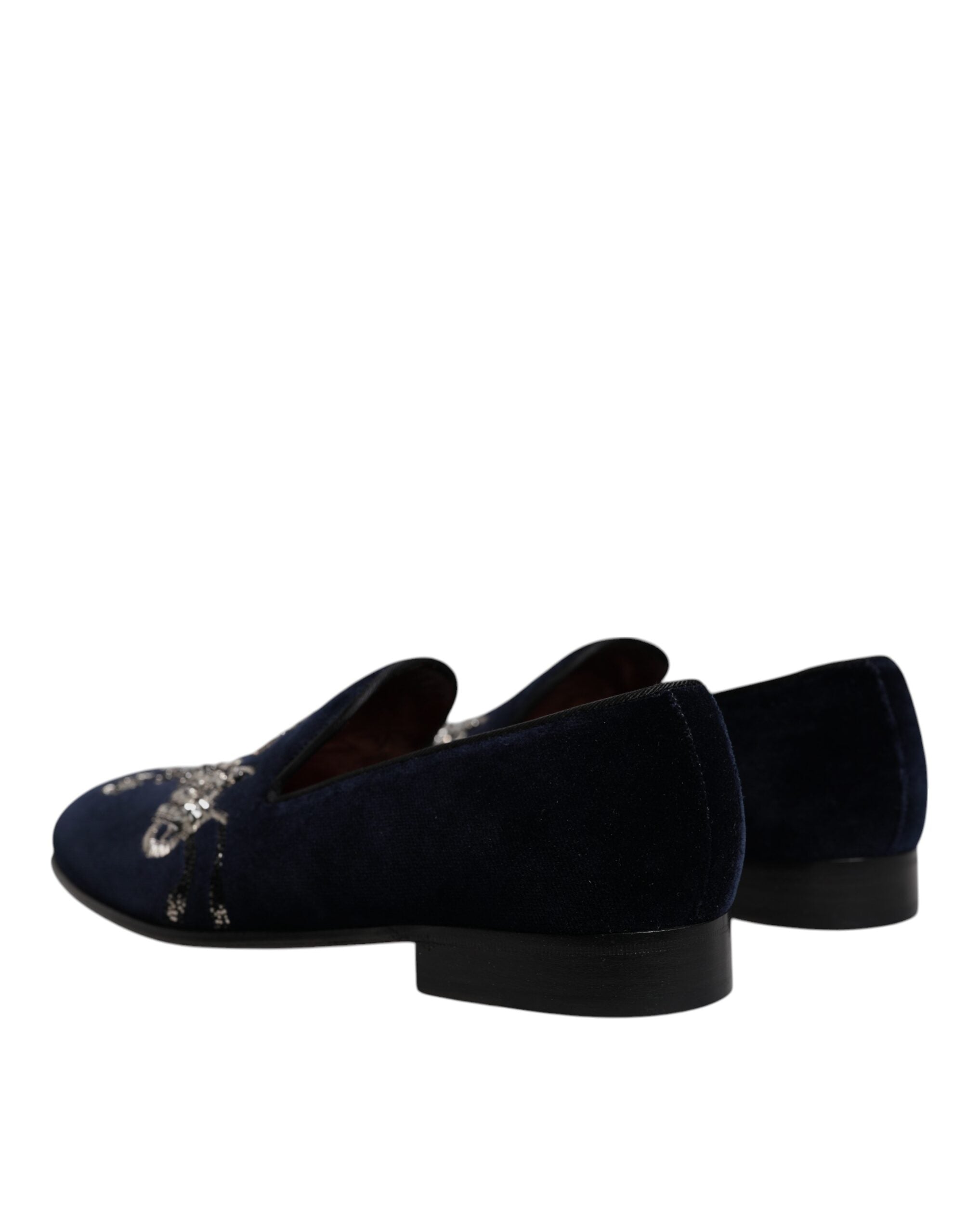 Chaussures Richelieu en velours noir Dolce & Gabbana avec motifs floraux, style élégant et sophistiqué pour femmes.