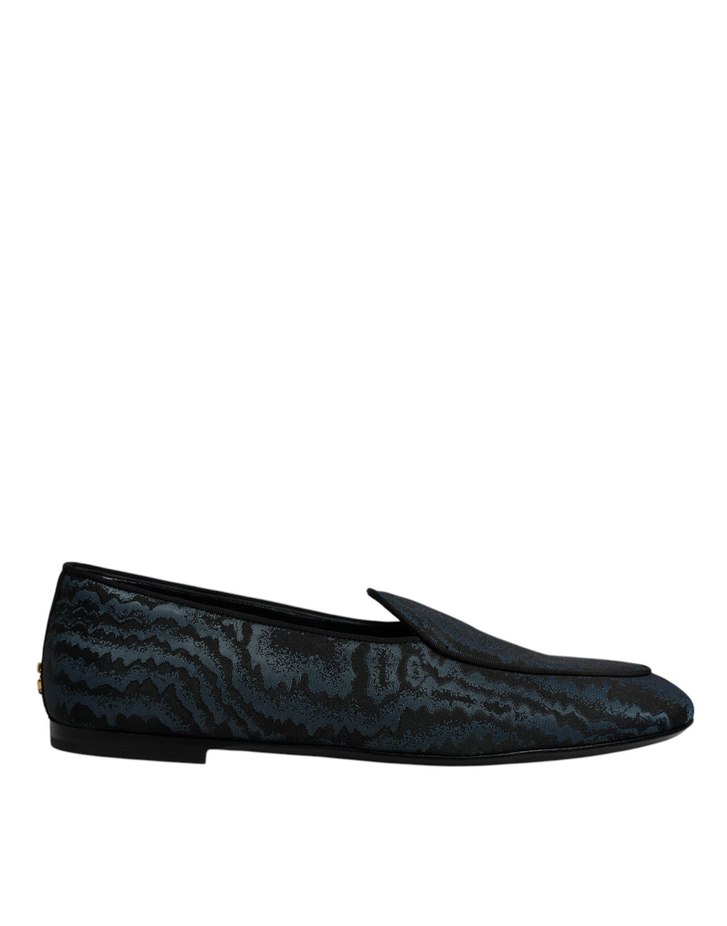 Chaussures mocassins Dolce & Gabbana pour homme, chaussures de ville bleues et noires en cuir avec semelle élégante.