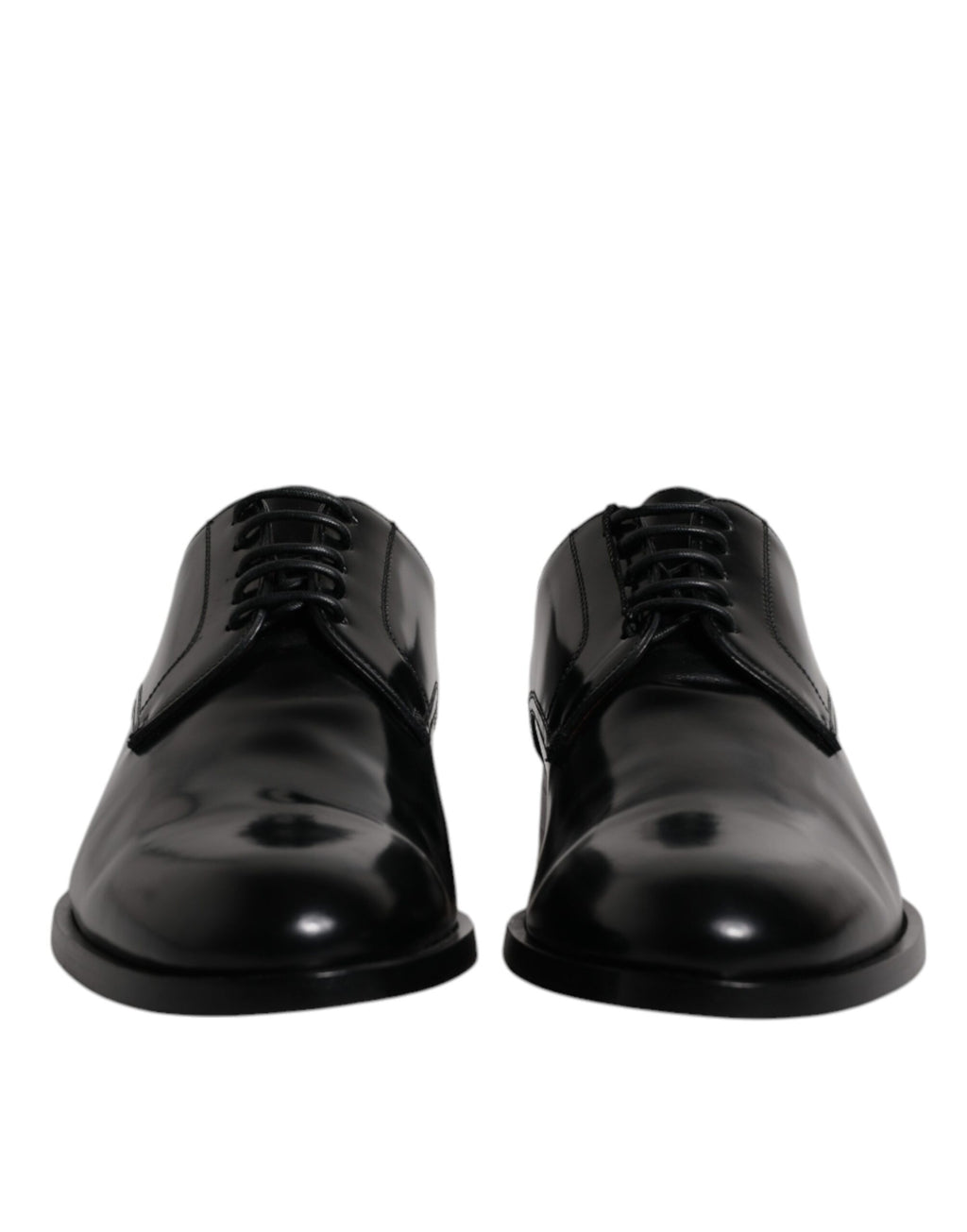 Chaussures Derby en cuir de veau noir de Dolce & Gabbana, chaussures formelles à lacets élégantes pour homme.