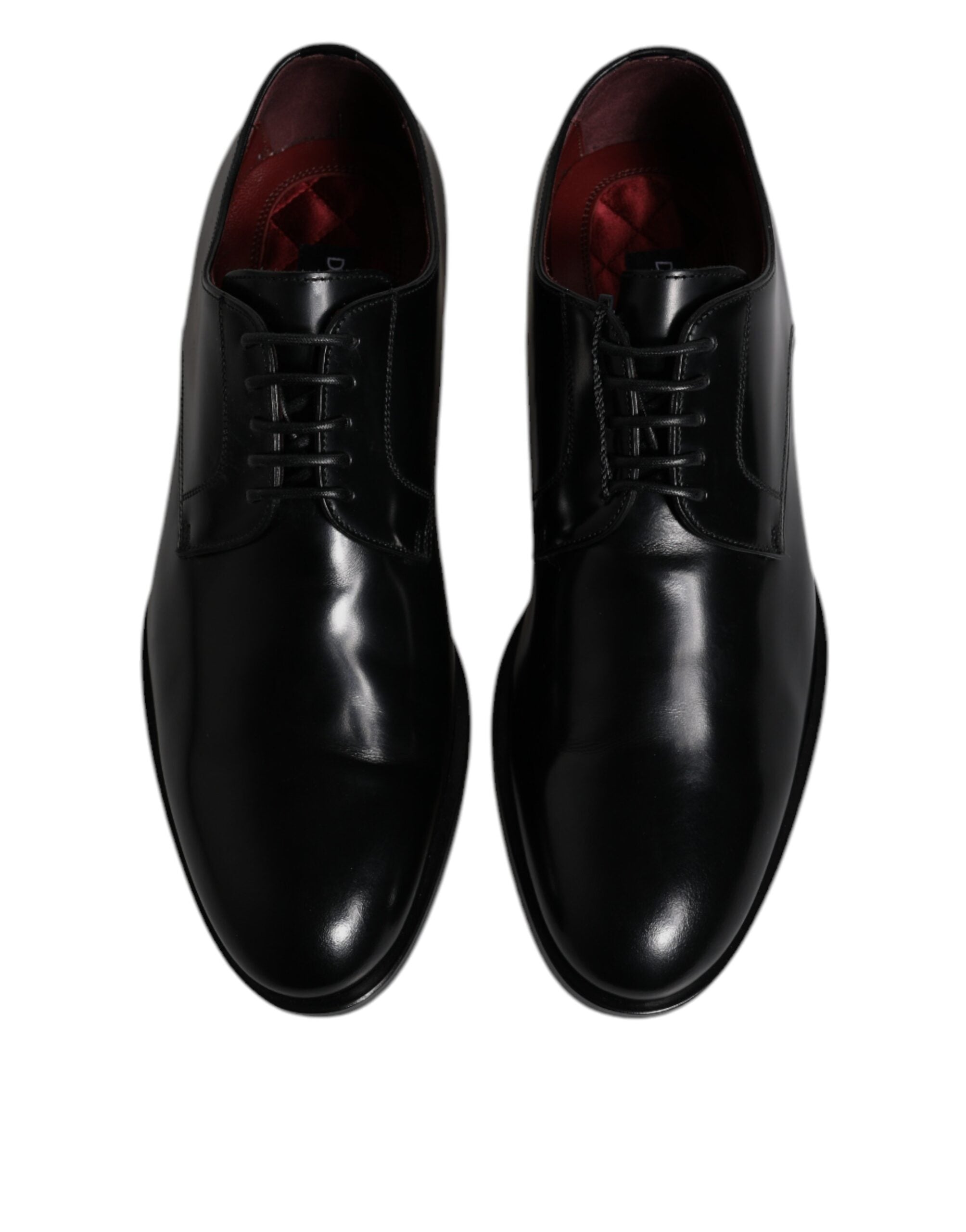 Chaussures de ville Dolce & Gabbana en cuir de veau noir, derby à lacets pour homme, chaussures formelles élégantes.