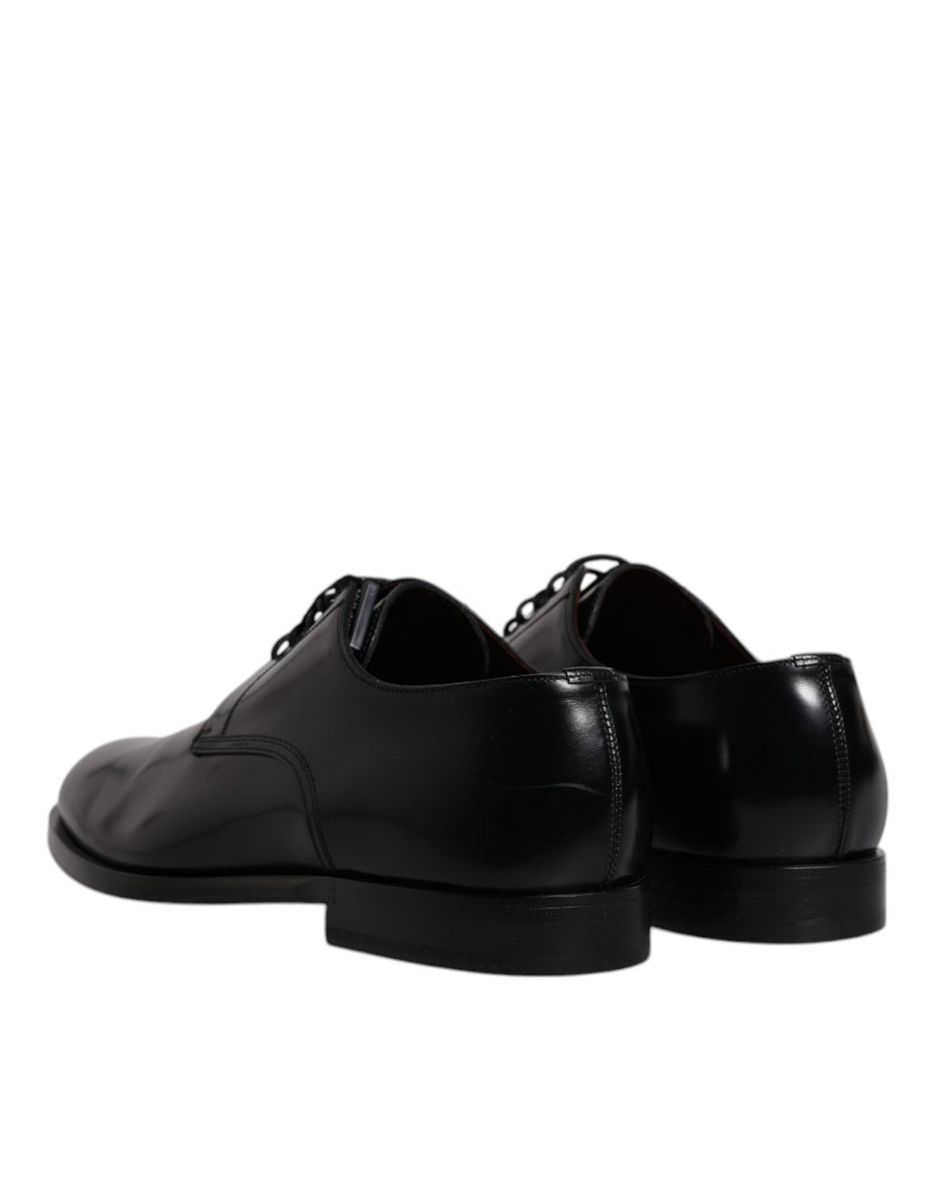 Chaussures derby en cuir de veau noir de Dolce & Gabbana, chaussures de ville élégantes avec lacets pour homme.