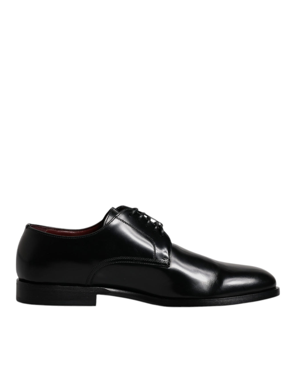 Chaussures derby noires en cuir de veau Dolce & Gabbana, lacets, chaussures habillées formelles pour homme.