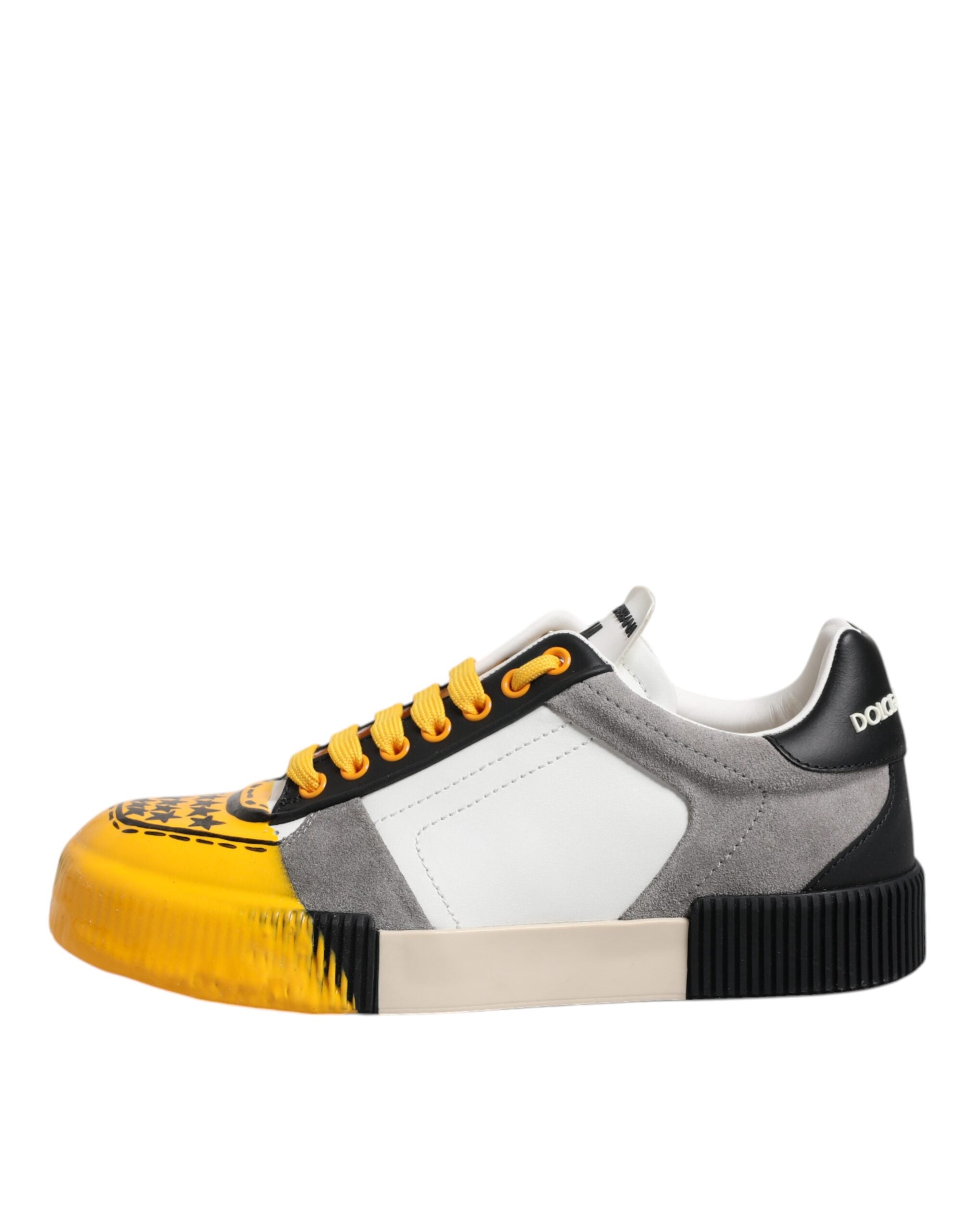 Chaussures basses en cuir multicolore Dolce & Gabbana DNA, baskets tendance avec détails colorés et design élégant.