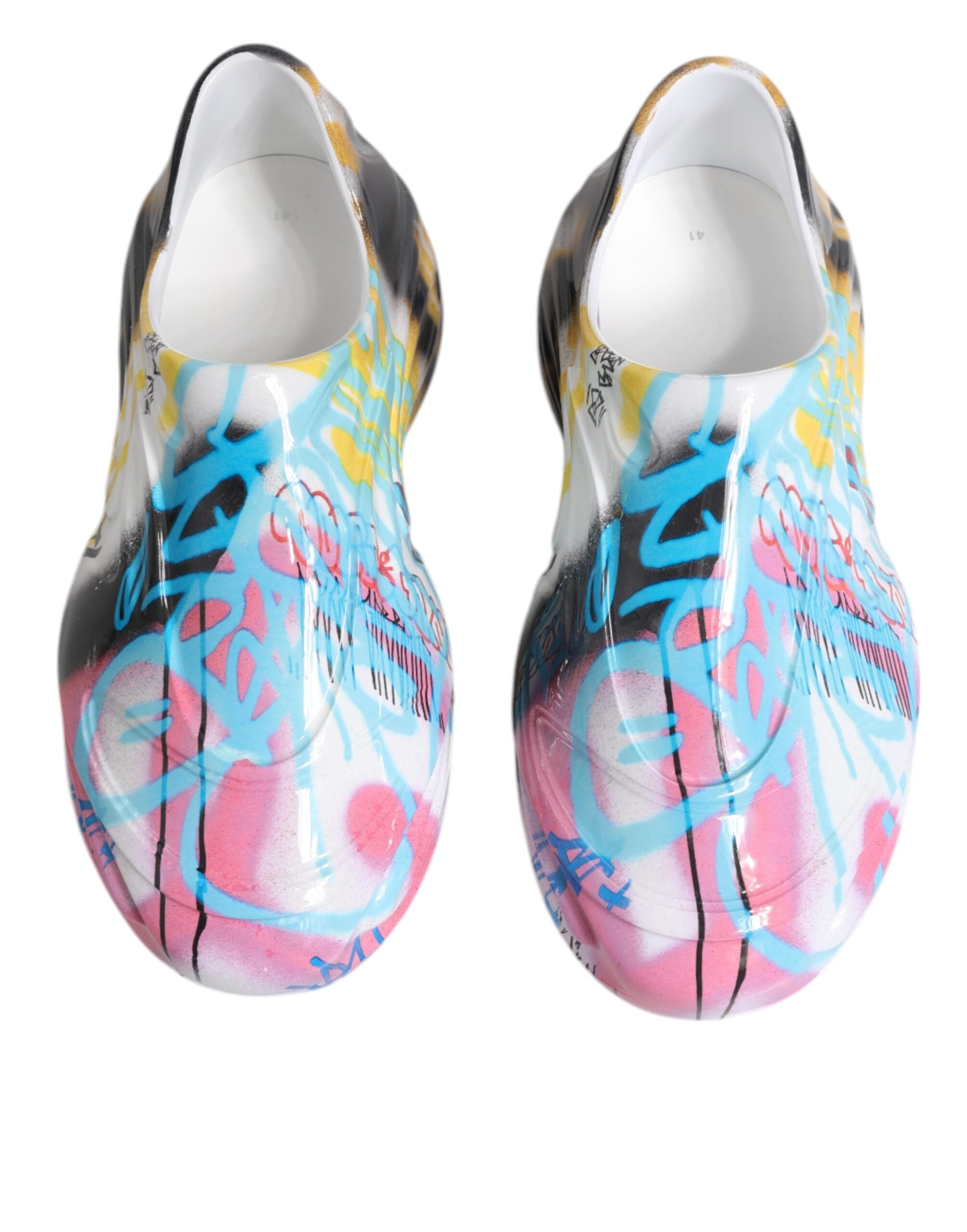 Chaussures sneakers Dolce & Gabbana Graffiti Daymaster multicolores avec design artistique visible sur l'image.