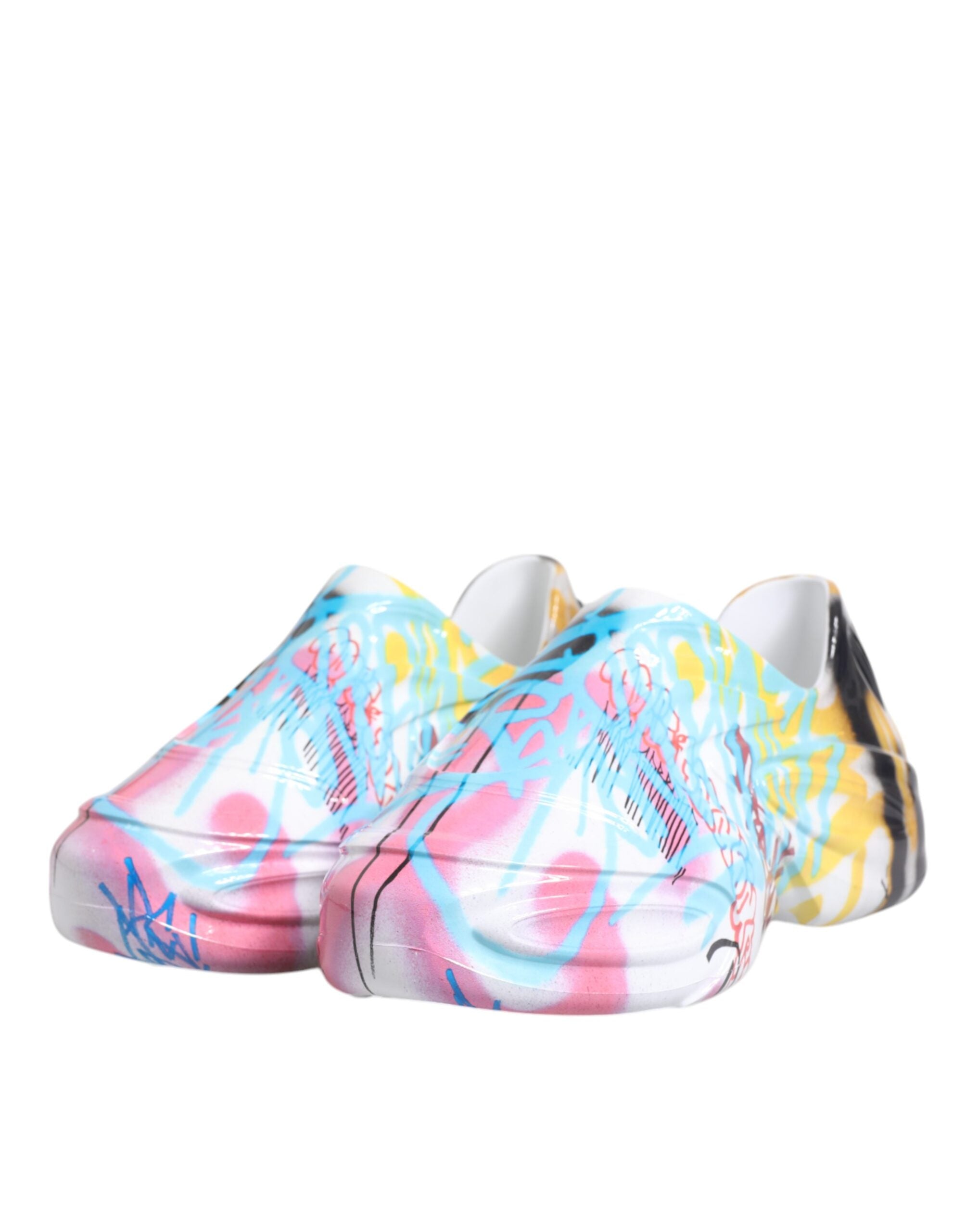 Chaussures sneakers Dolce & Gabbana Graffiti Daymaster multicolores avec design artistique, vue de face.