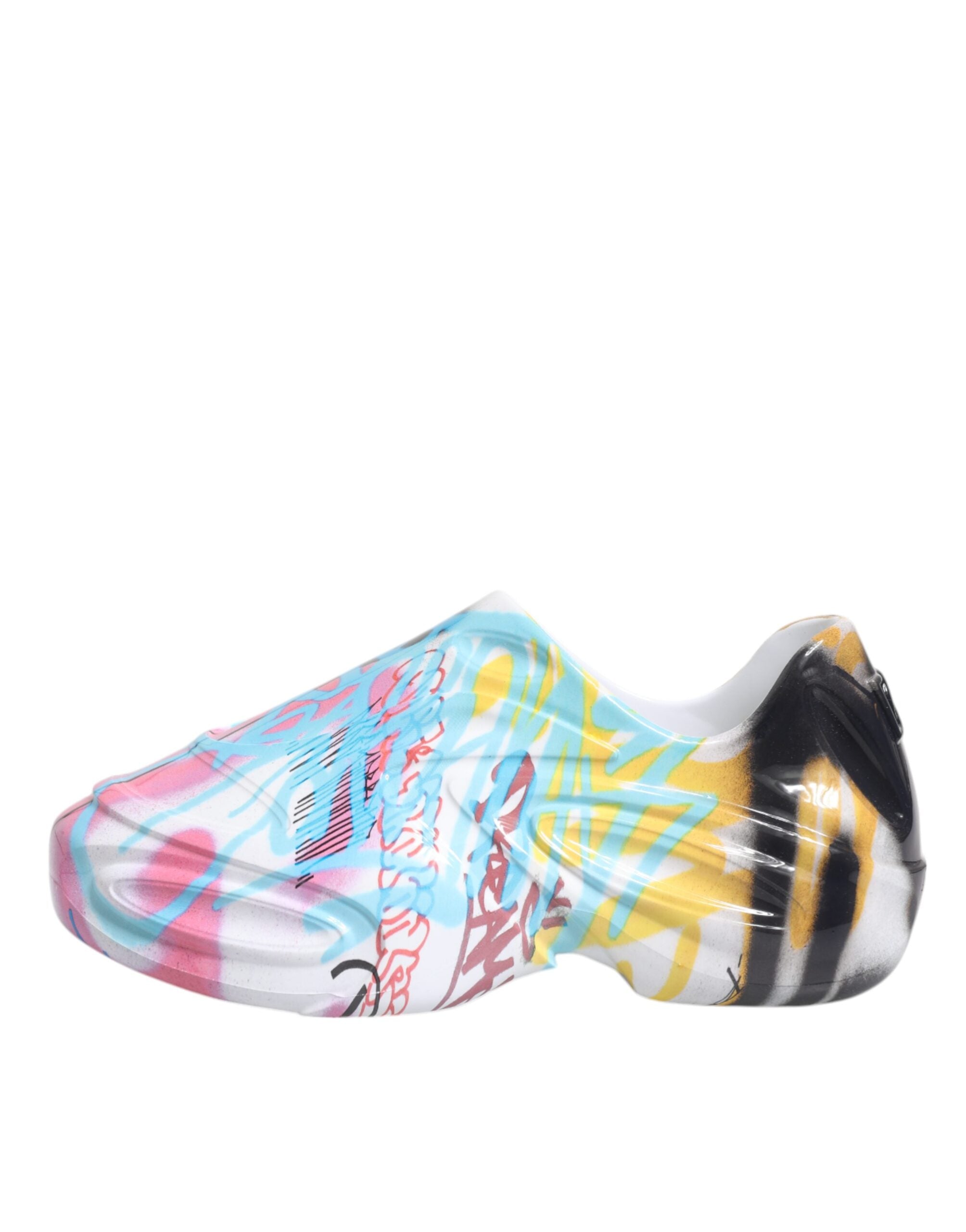 Baskets Dolce & Gabbana Graffiti Daymaster multicolores en toile avec semelle blanche et design artistique.