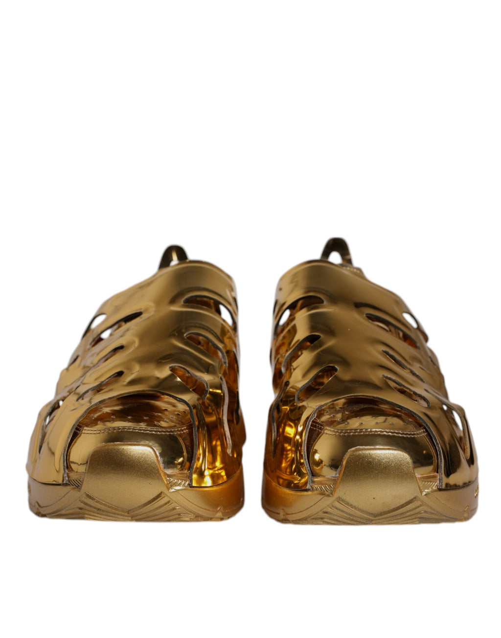 Chaussures basses en cuir doré Dolce & Gabbana Daymaster, baskets élégantes pour un look sophistiqué.