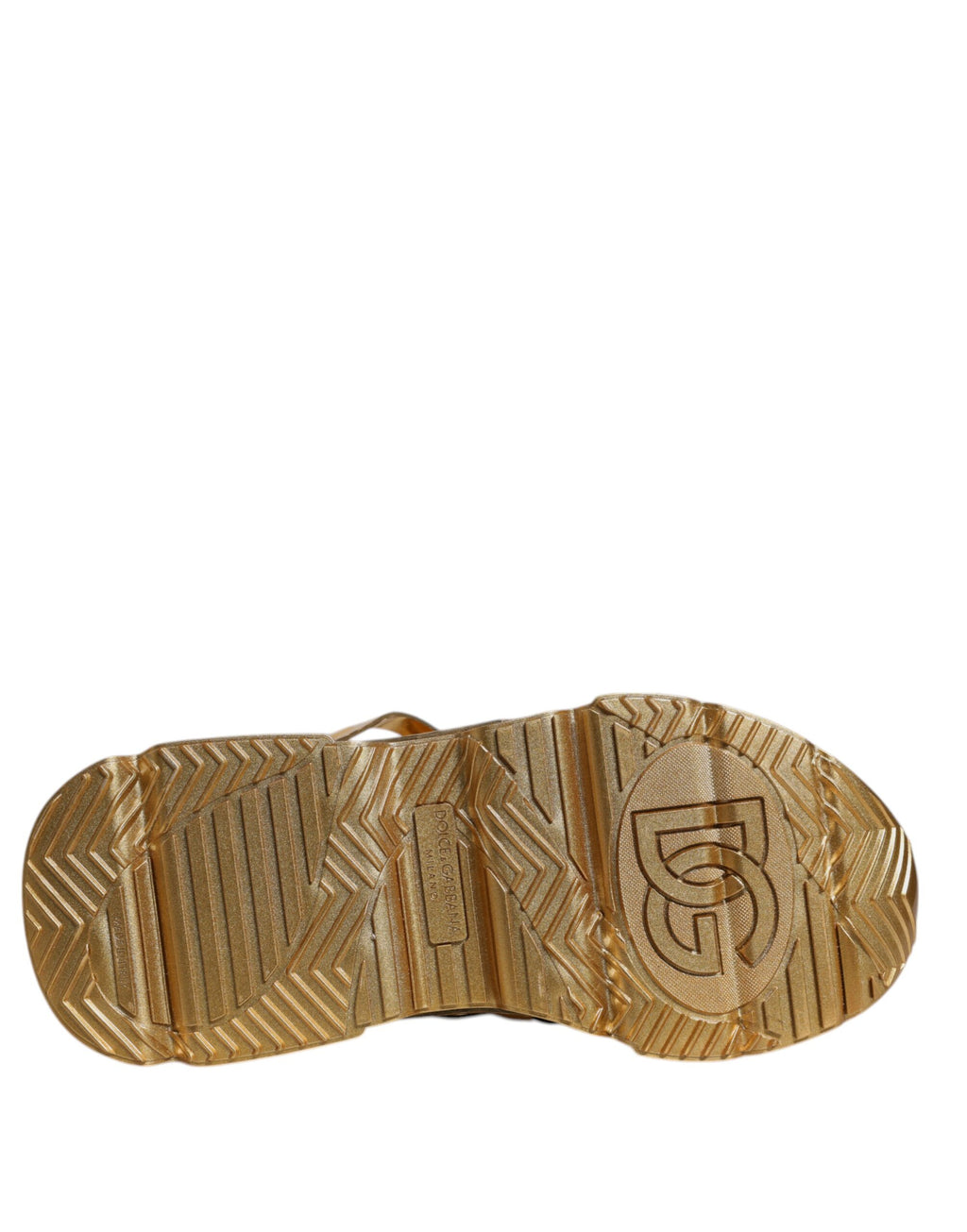 Chaussures basses Dolce & Gabbana Daymaster en cuir doré, sneakers élégants pour un style chic et moderne.
