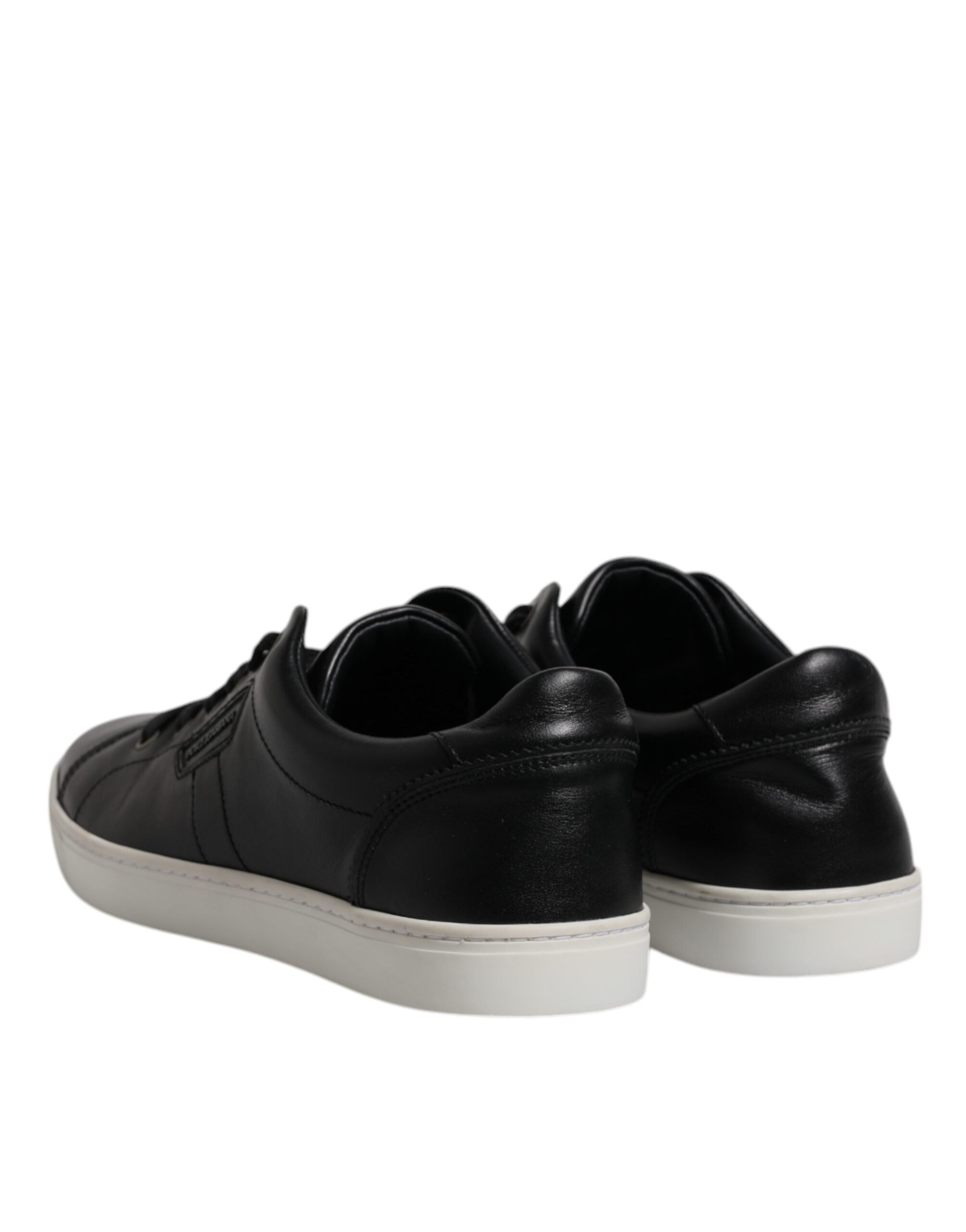 Chaussures sneakers pour homme Dolce & Gabbana London en cuir nappa noir, style élégant et moderne.