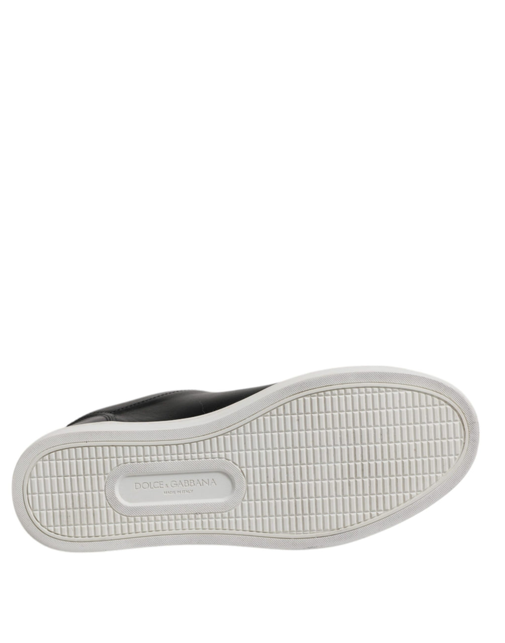 Chaussures sneakers pour hommes Dolce & Gabbana London en cuir Nappa noir, style élégant et moderne.
