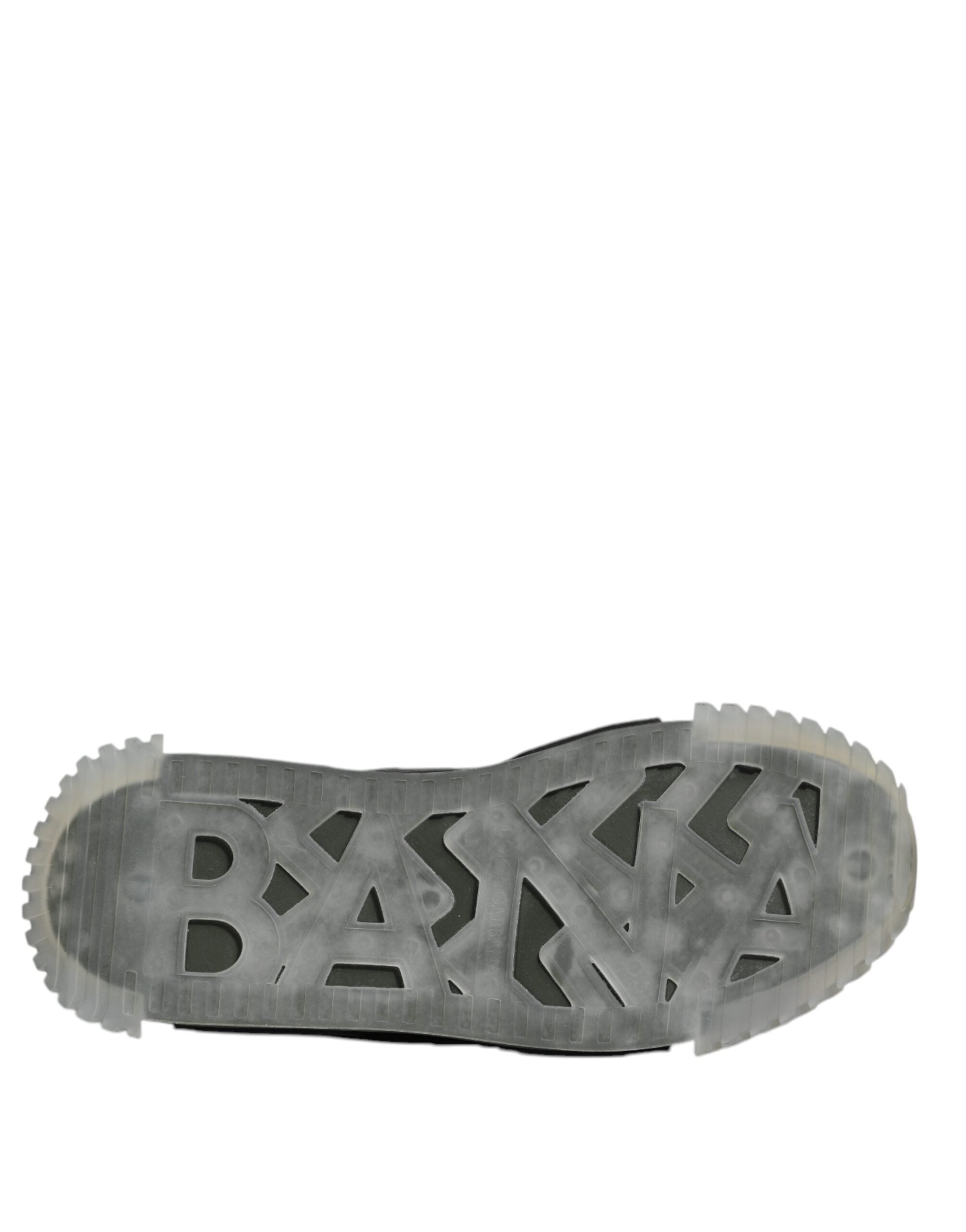Chaussures sneakers basses Dolce & Gabbana noires et vert camo, style décontracté, vue de face.