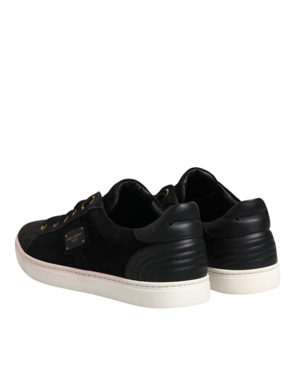 Chaussures de basket en daim noir Dolce & Gabbana pour homme avec logo de la marque visible.