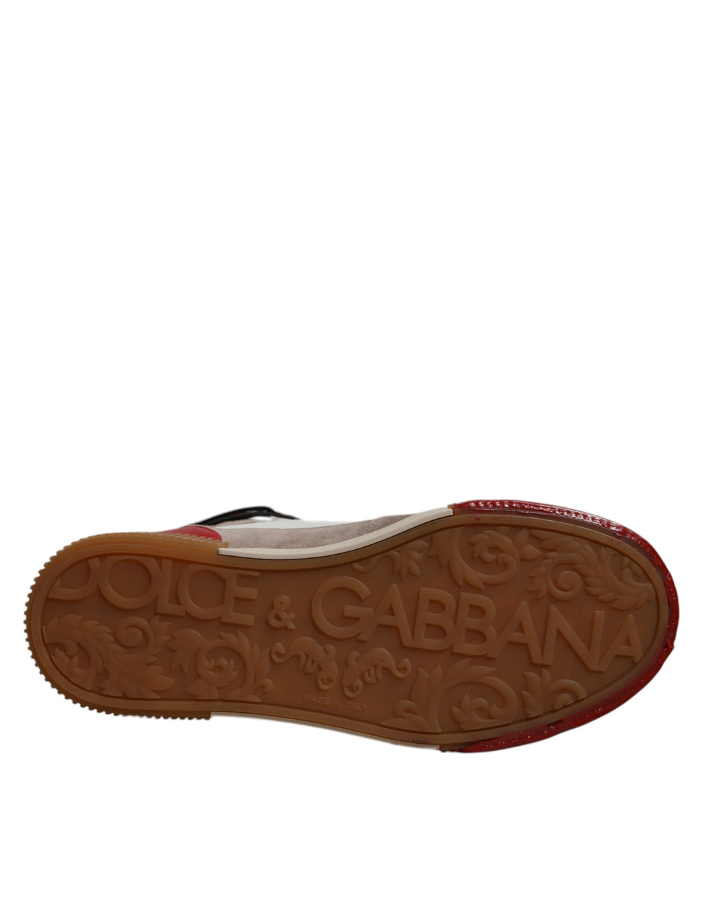 Chaussures sneakers montantes en cuir multicolore Dolce & Gabbana, style moderne et coloré, vues de face.