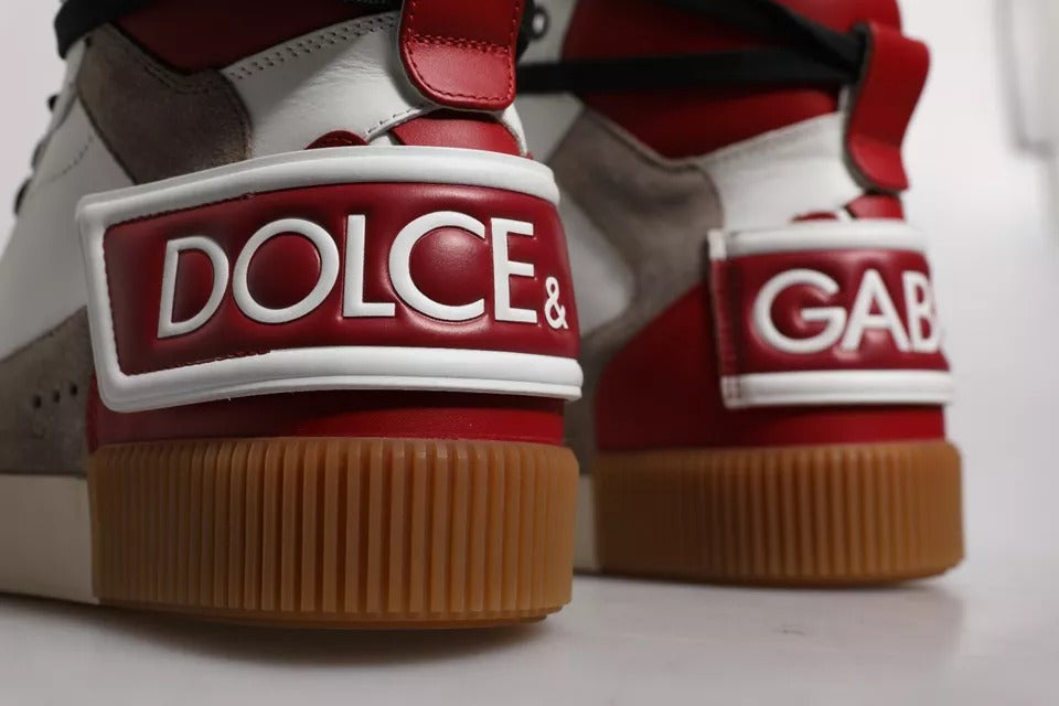 Chaussures sneakers montantes en cuir multicolore Dolce & Gabbana, chaussures de sport élégantes pour homme