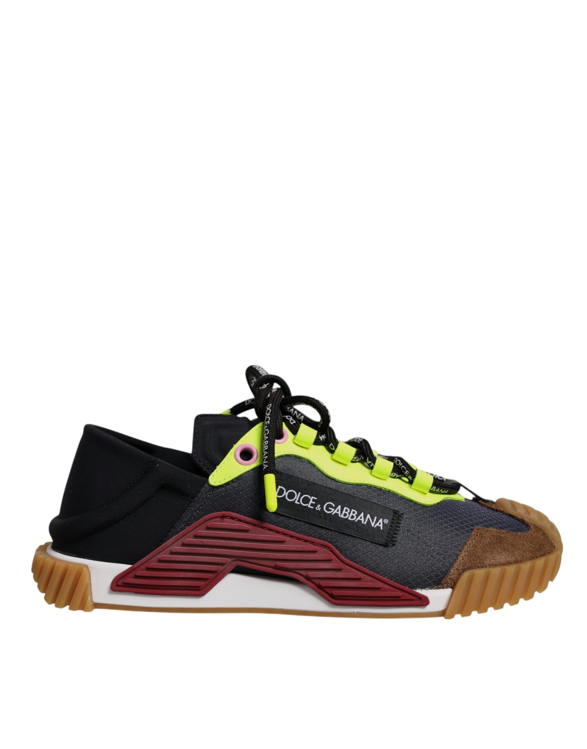 Chaussures sneakers basses Dolce & Gabbana NS1 en nylon multicolore, vue de face avec détails colorés et design moderne