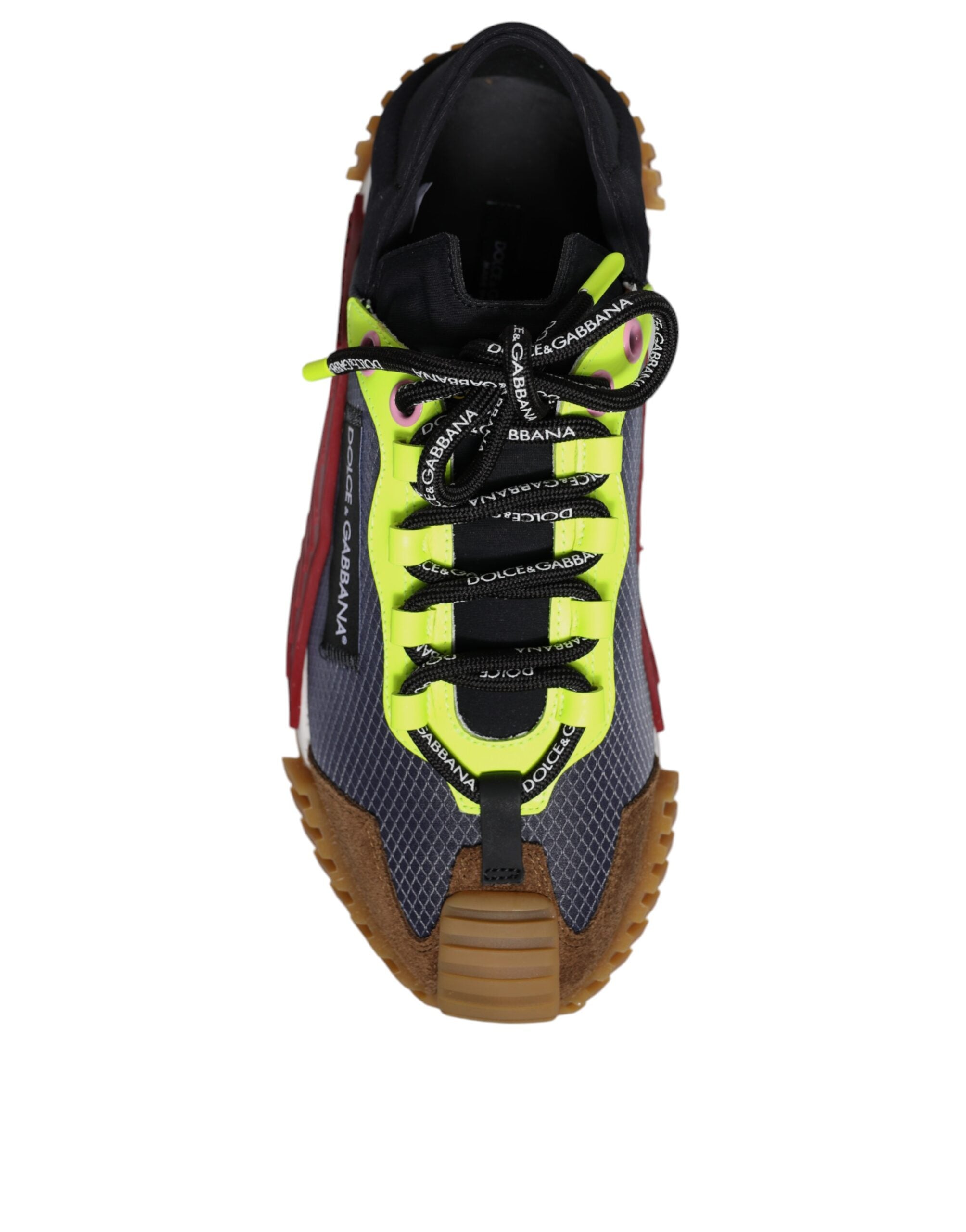 Chaussures sneakers basses multicolores en nylon Dolce & Gabbana NS1, design moderne avec semelle blanche et détails colorés.