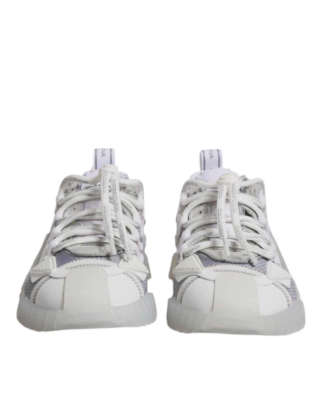Chaussures basses multicolores Dolce & Gabbana en nylon, style sneakers, vue de face avec détails colorés et logo visible.