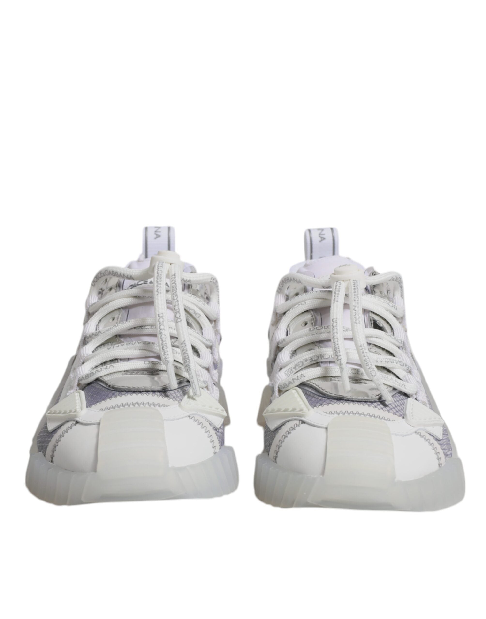 Chaussures basses multicolores Dolce & Gabbana en nylon, style sneakers, vue de face avec détails colorés et logo visible.