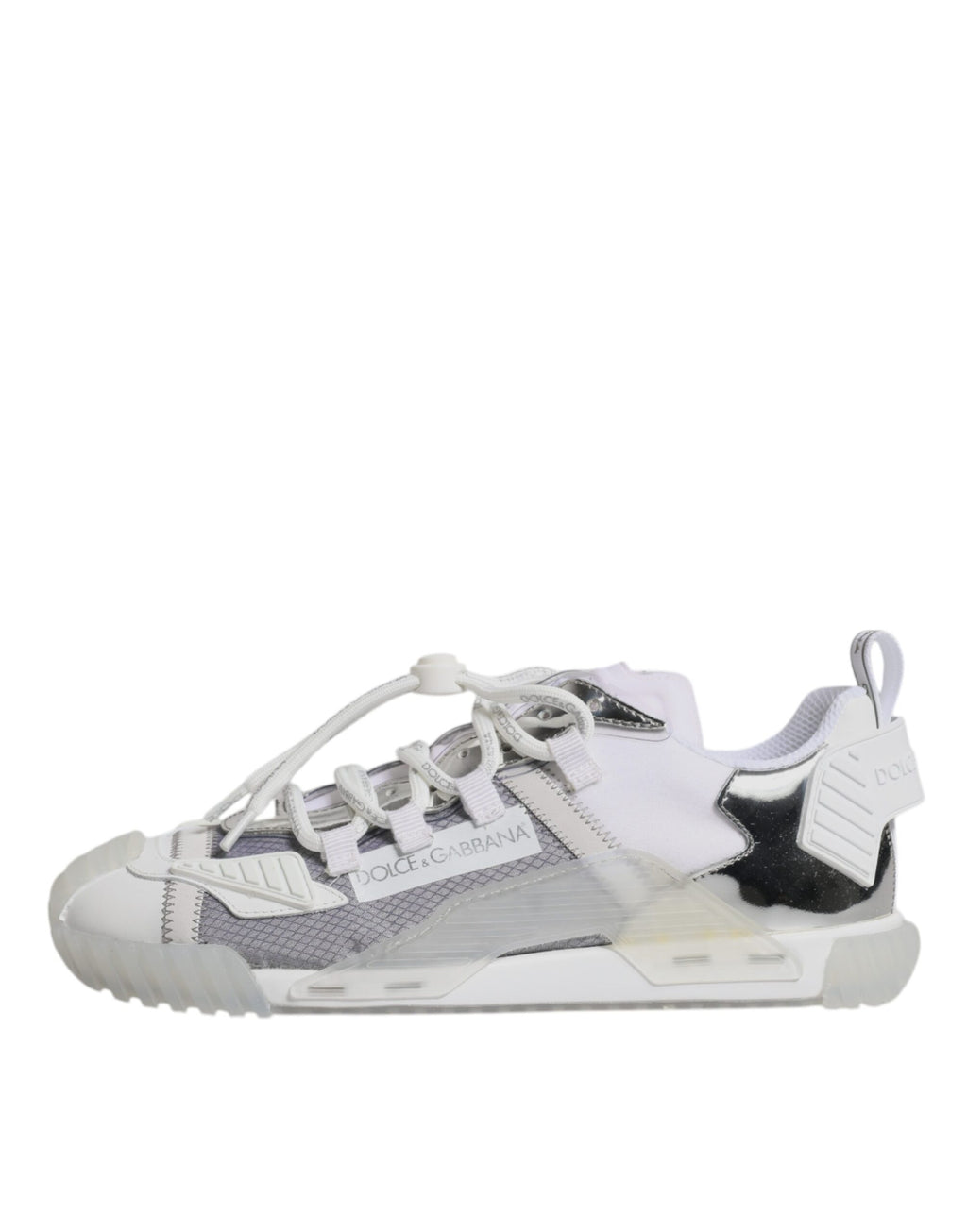 Chaussures sneakers basses Dolce & Gabbana en nylon multicolore, style décontracté avec semelle blanche et design coloré.