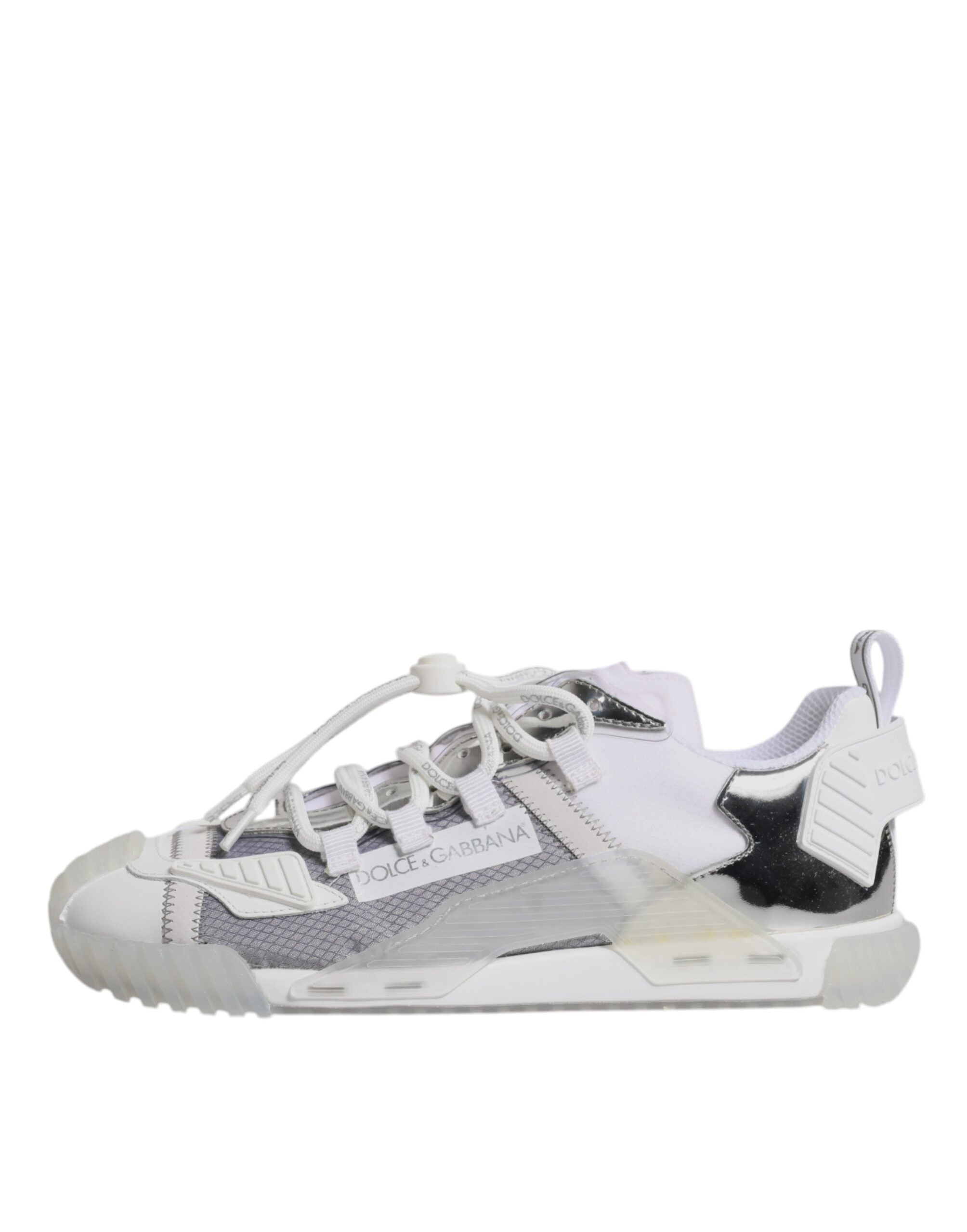 Chaussures sneakers basses Dolce & Gabbana en nylon multicolore, style décontracté avec semelle blanche et design coloré.