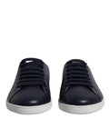 Chaussures sneakers basses Dolce & Gabbana Saint Tropez pour hommes en bleu, vue de côté.
