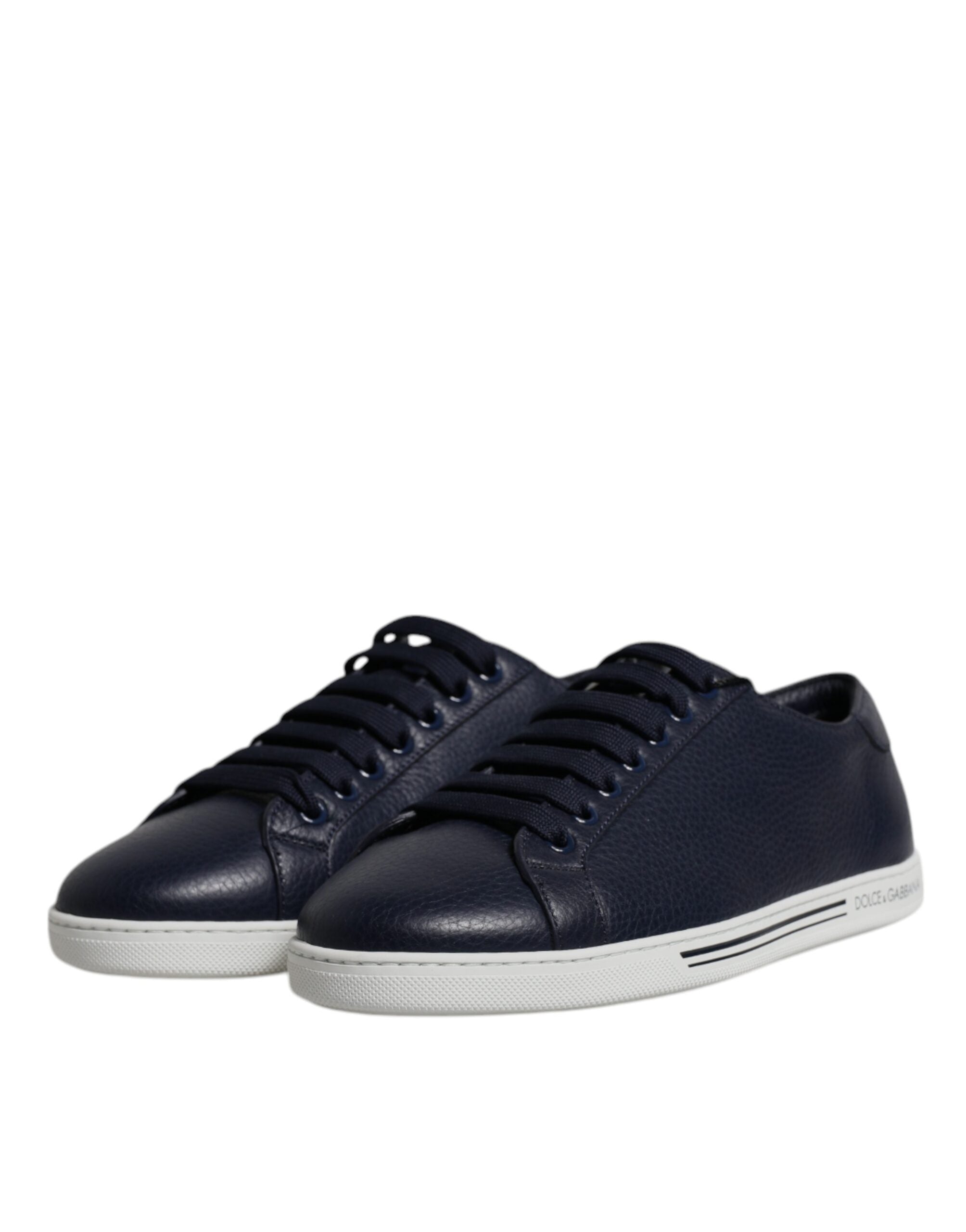 Chaussures sneakers basses bleues Dolce & Gabbana Saint Tropez pour hommes, design élégant et moderne, vue de face.