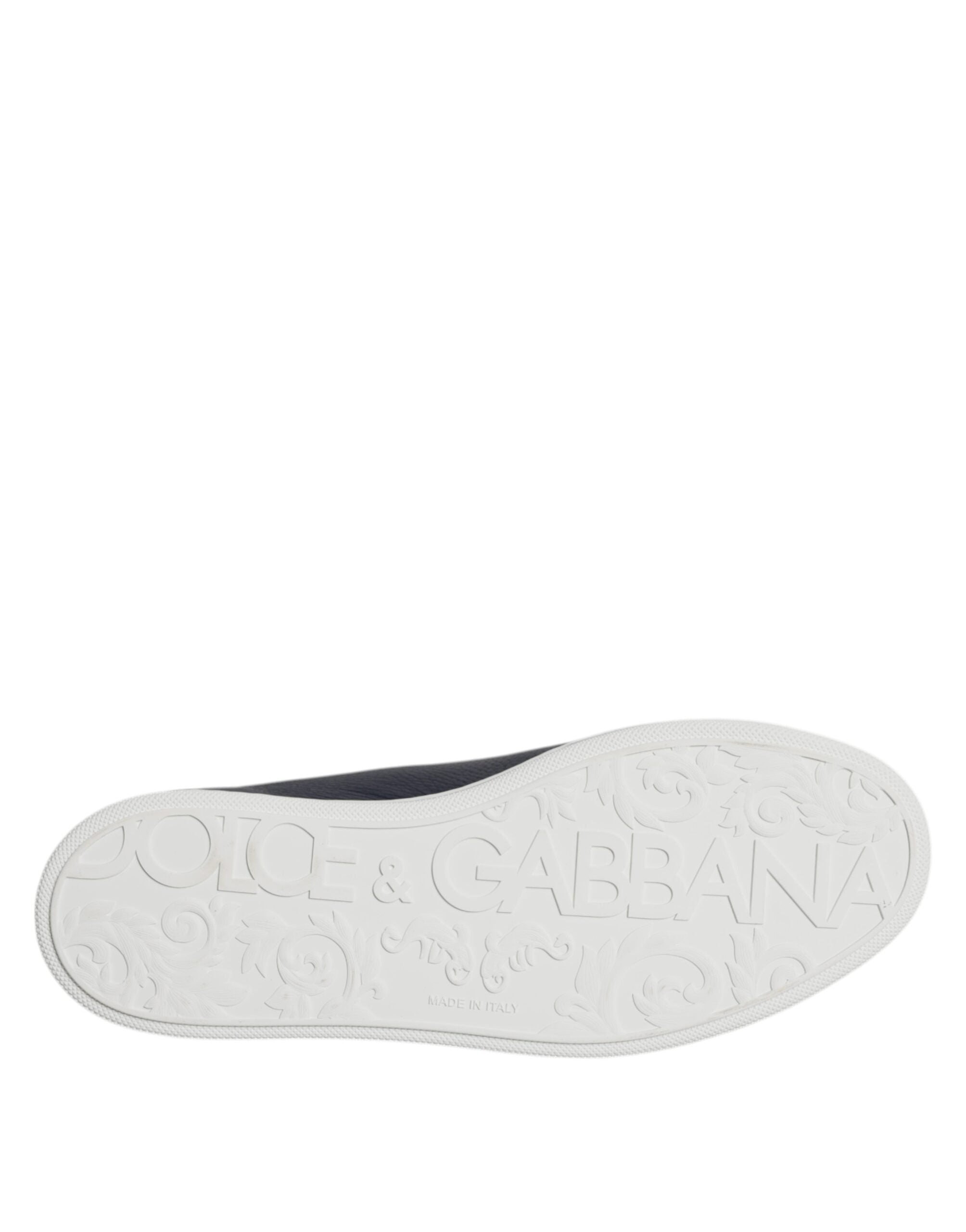 Baskets basses bleues Dolce & Gabbana Saint Tropez pour homme, chaussures de sport élégantes et décontractées, vue de face.