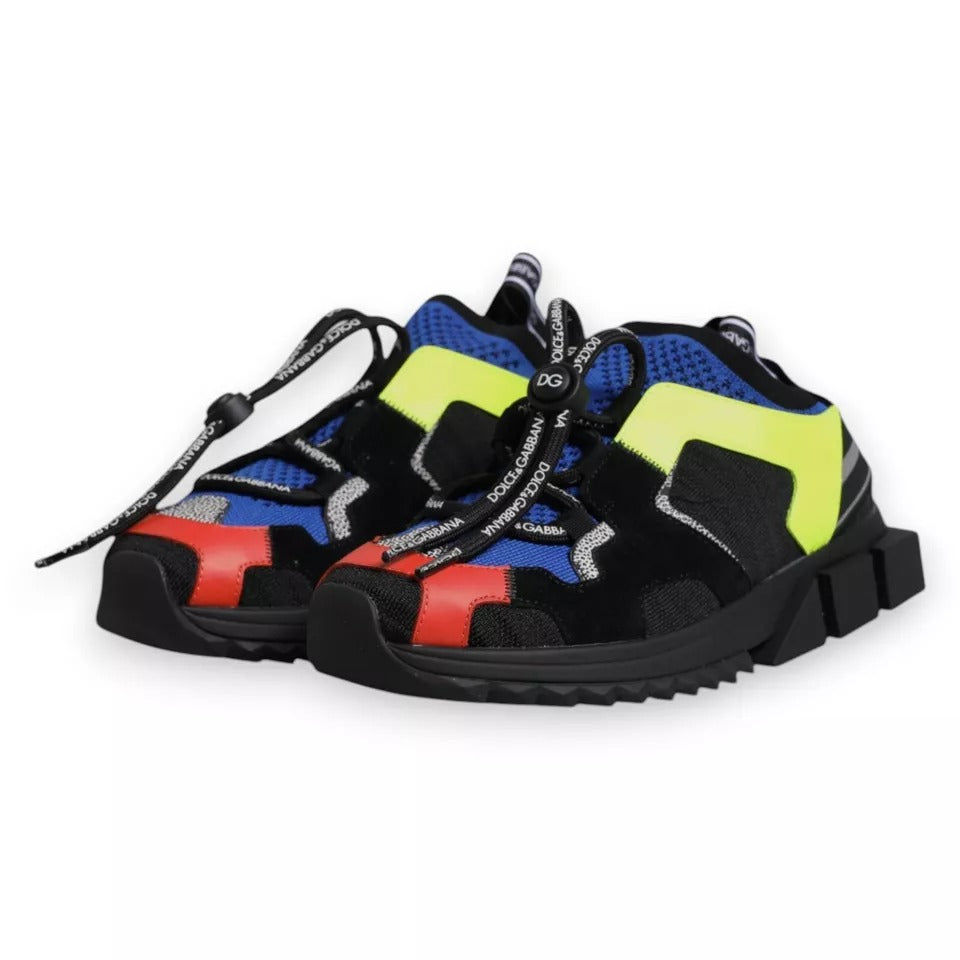 Chaussures de trekking Dolce & Gabbana Sorrento en mesh multicolore, baskets élégantes avec semelle robuste et design moderne.