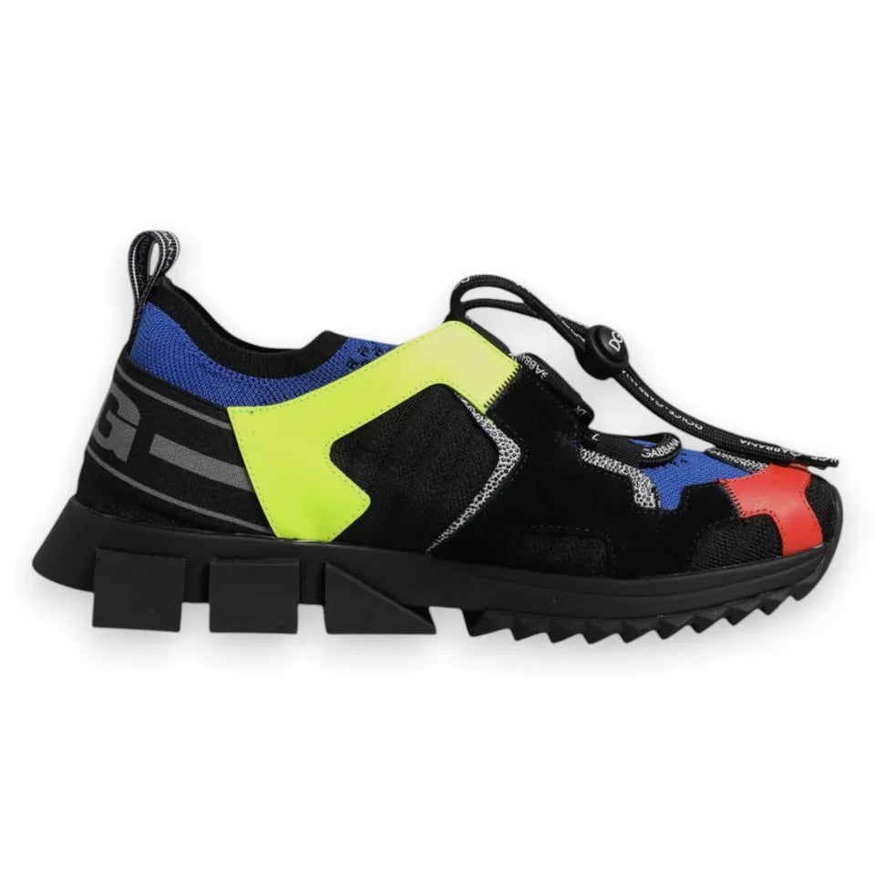 Chaussures de trekking multicolores Dolce & Gabbana Sorrento en mesh avec lacets, style sportif et moderne.