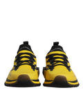 Chaussures de sport Dolce & Gabbana Sorrento jaunes, sneakers stretch pour homme, vue de face sur fond blanc