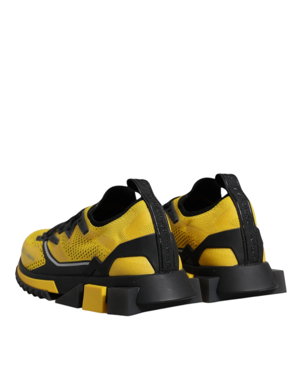 Chaussures sport Dolce & Gabbana Sorrento jaunes en stretch, baskets tendance avec semelle blanche et design moderne.