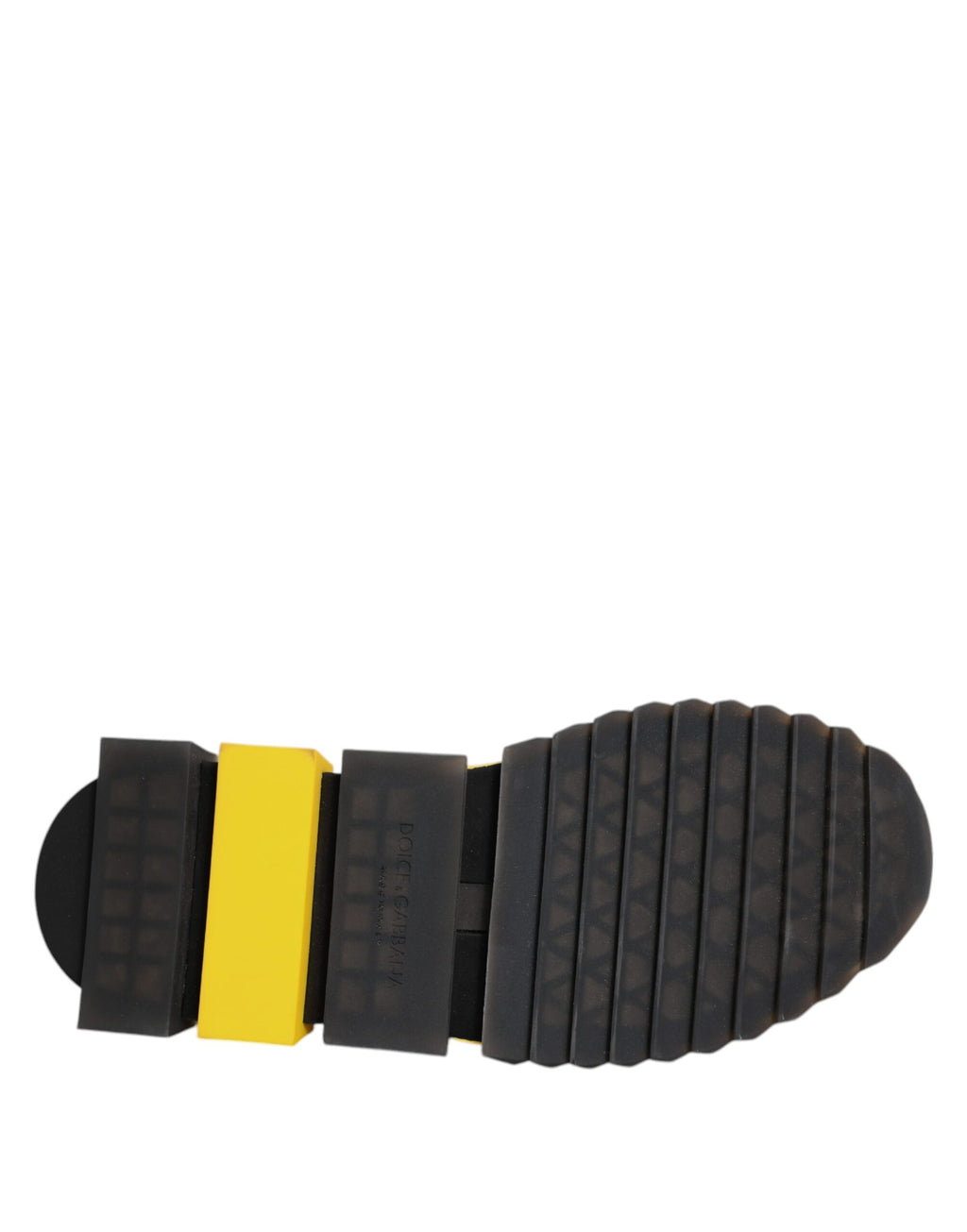 Chaussures de sport Dolce & Gabbana Sorrento jaunes en stretch, baskets élégantes avec design sportif et moderne.