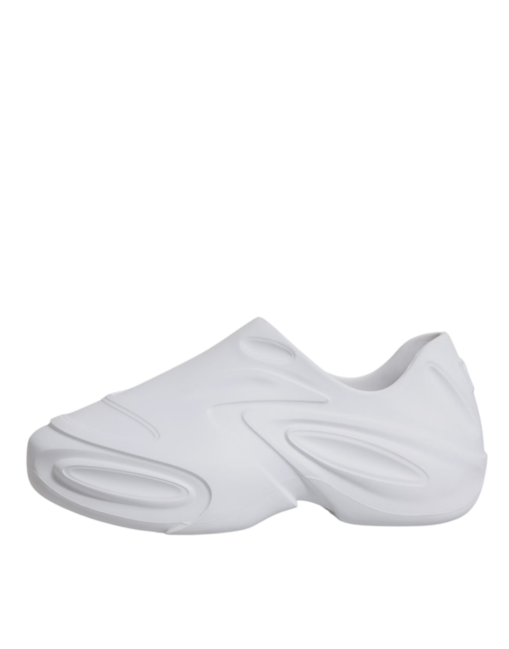 Chaussures sneakers blanches Dolce & Gabbana Daymaster pour homme, vue de face avec détails en cuir et semelle blanche.