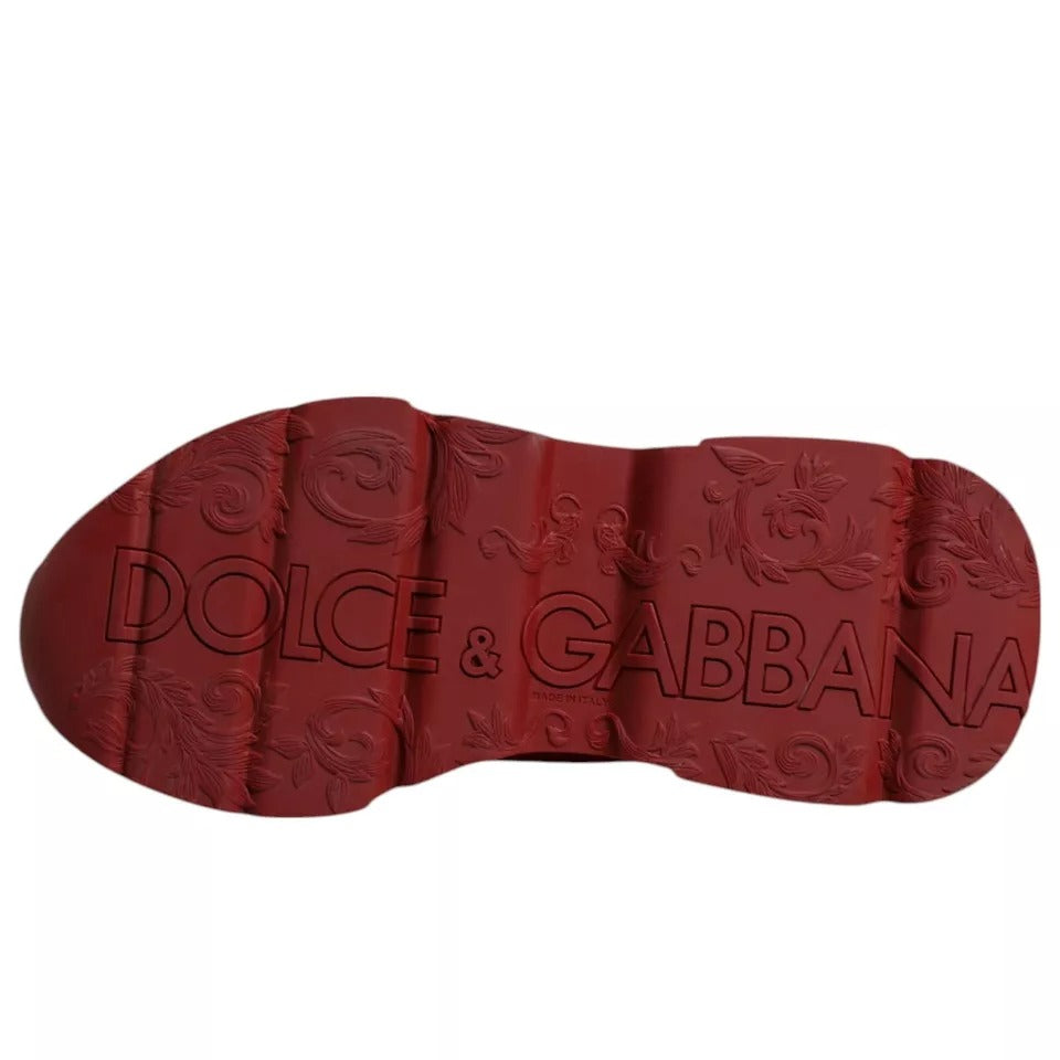 Chaussures sneakers basses Dolce & Gabbana Daymaster en cuir rouge, style décontracté et élégant pour homme.