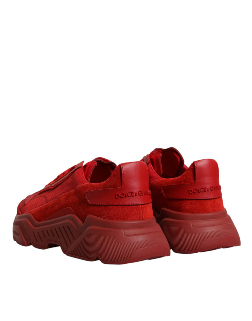 Chaussures basses Daymaster en cuir rouge de Dolce & Gabbana, sneakers élégants pour homme.