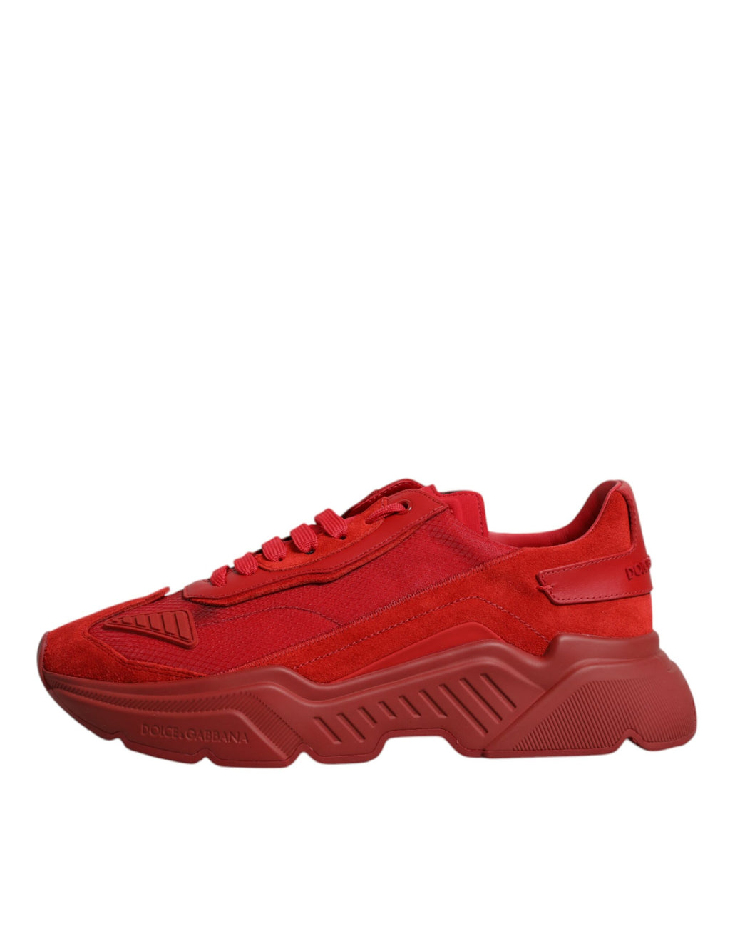Chaussures basses Dolce & Gabbana Daymaster en cuir rouge, baskets de mode pour homme, vue de face